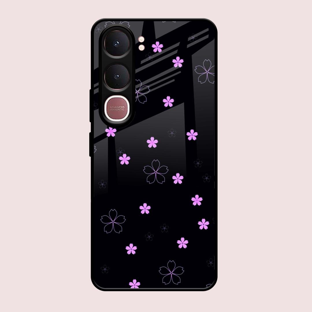 Floral Night Glass Case Cover For Vivo Y31 5G