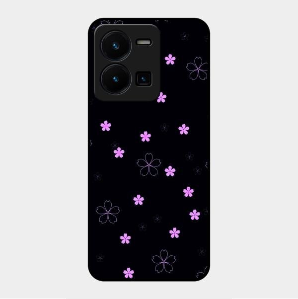 Floral Night Glass Case Cover For Vivo Y35