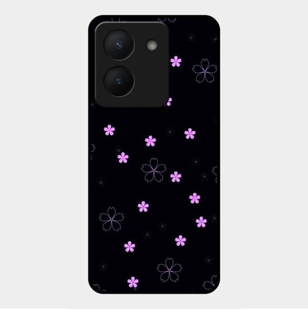 Floral Night Glass Case Cover For Vivo Y36