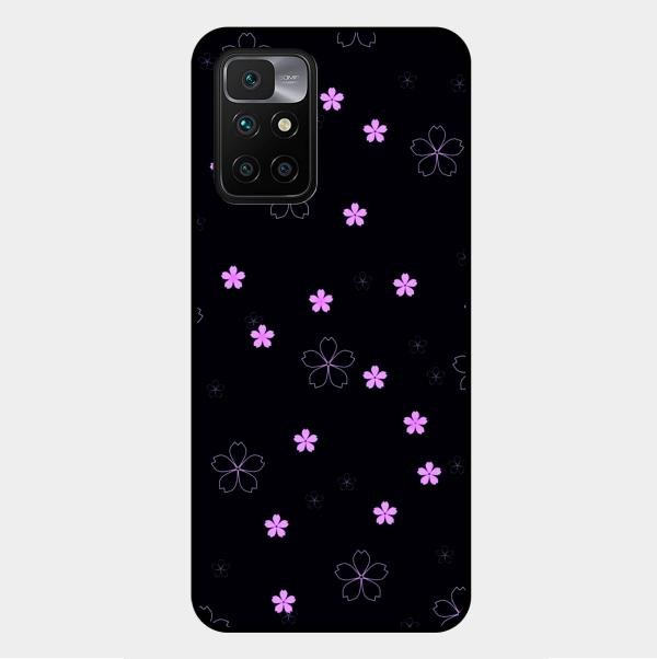 Floral Night Glass Case Cover For Xiaomi Redmi 10 Prime