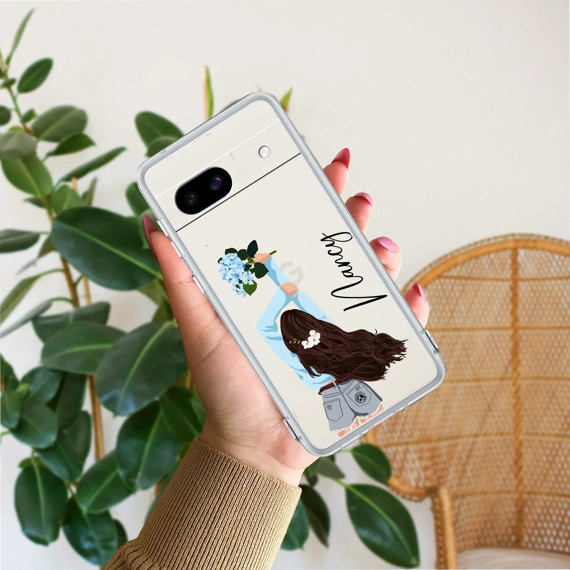 Flower Fusion Customize Anti Yellow Case For Google Pixel 8a 5G