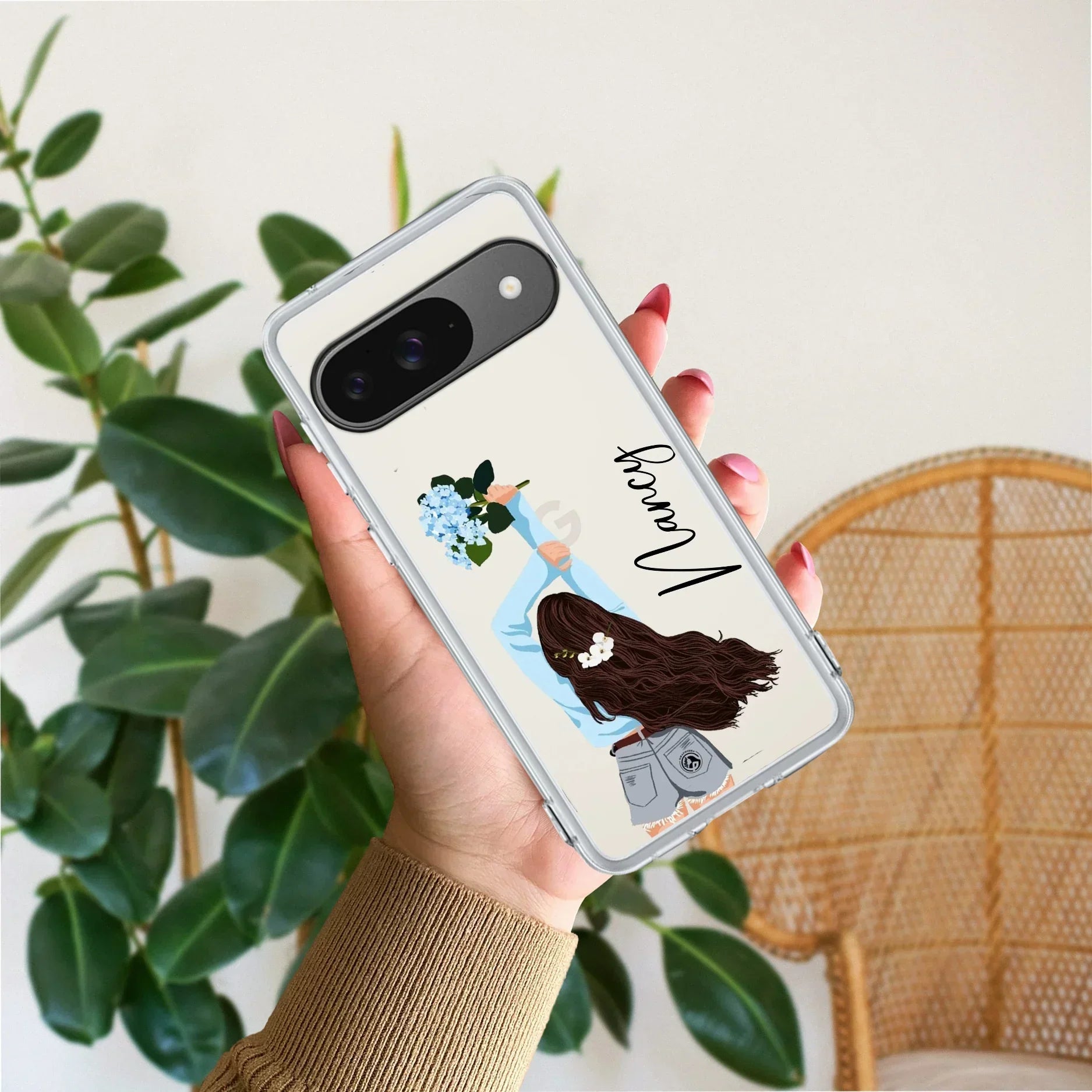 Flower Fusion Customize Transparent Silicon Case For Google Pixel 9