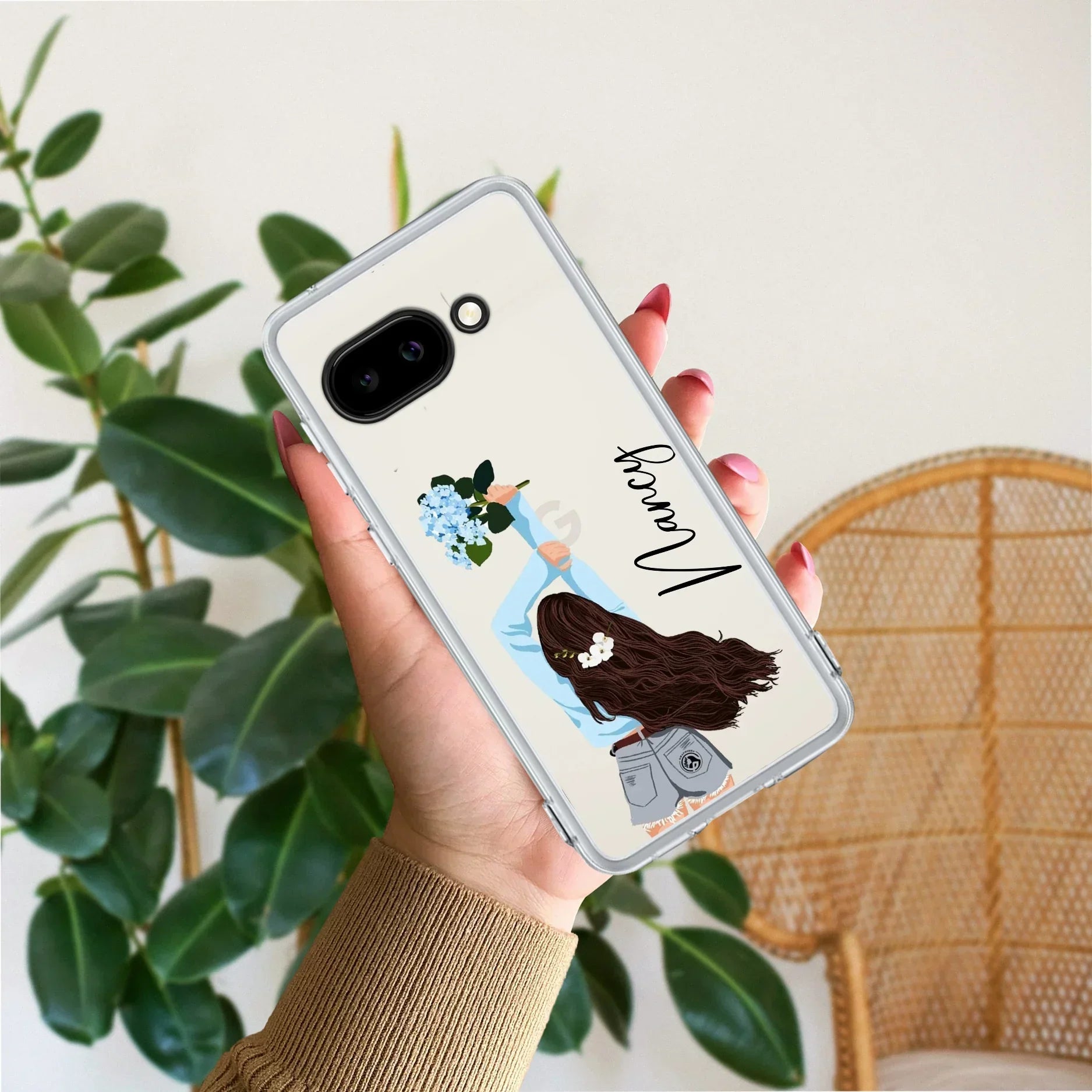 Flower Fusion Customize Anti Yellow Case For Google Pixel 9a 5G