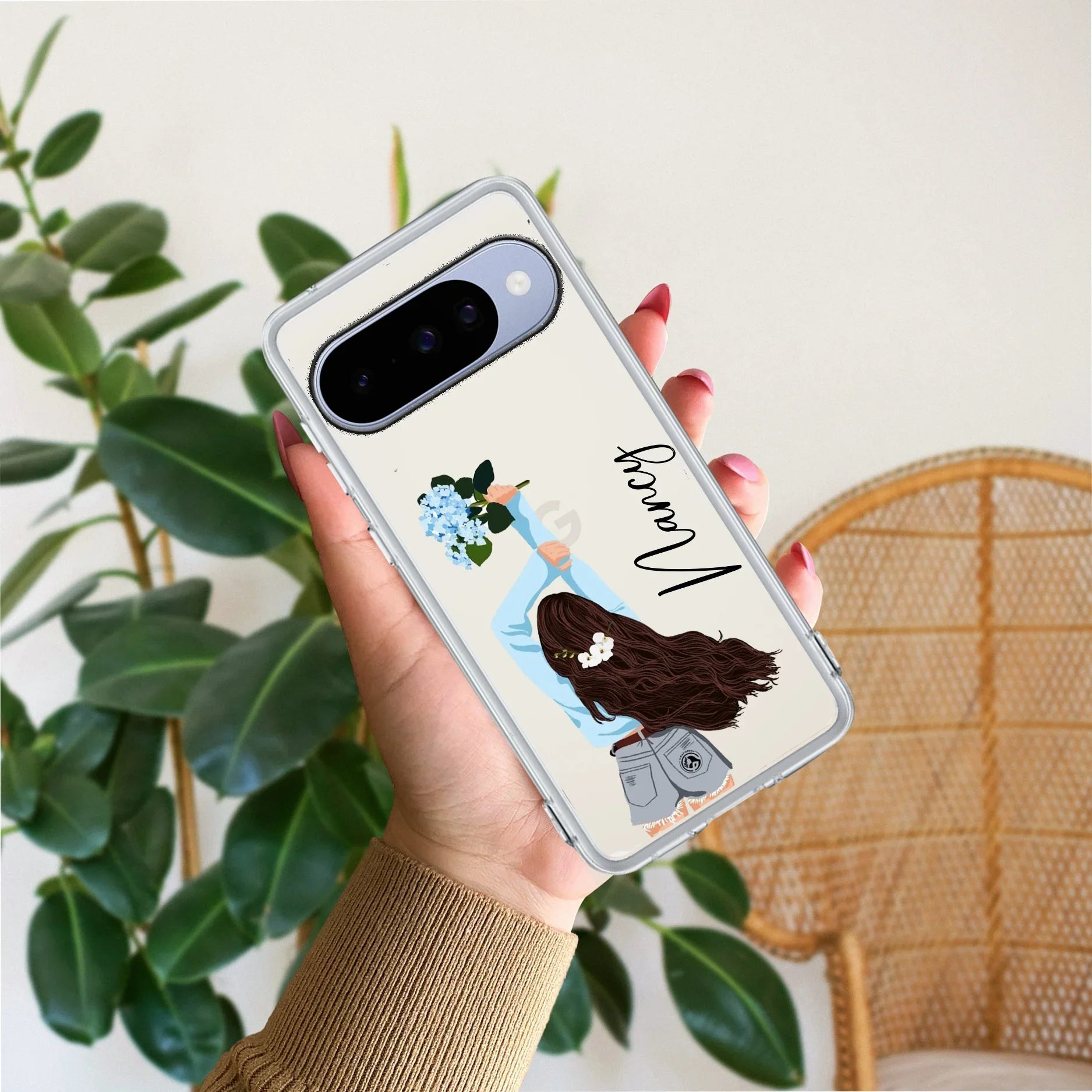 Flower Fusion Customize Transparent Silicon Case For Google Pixel 10