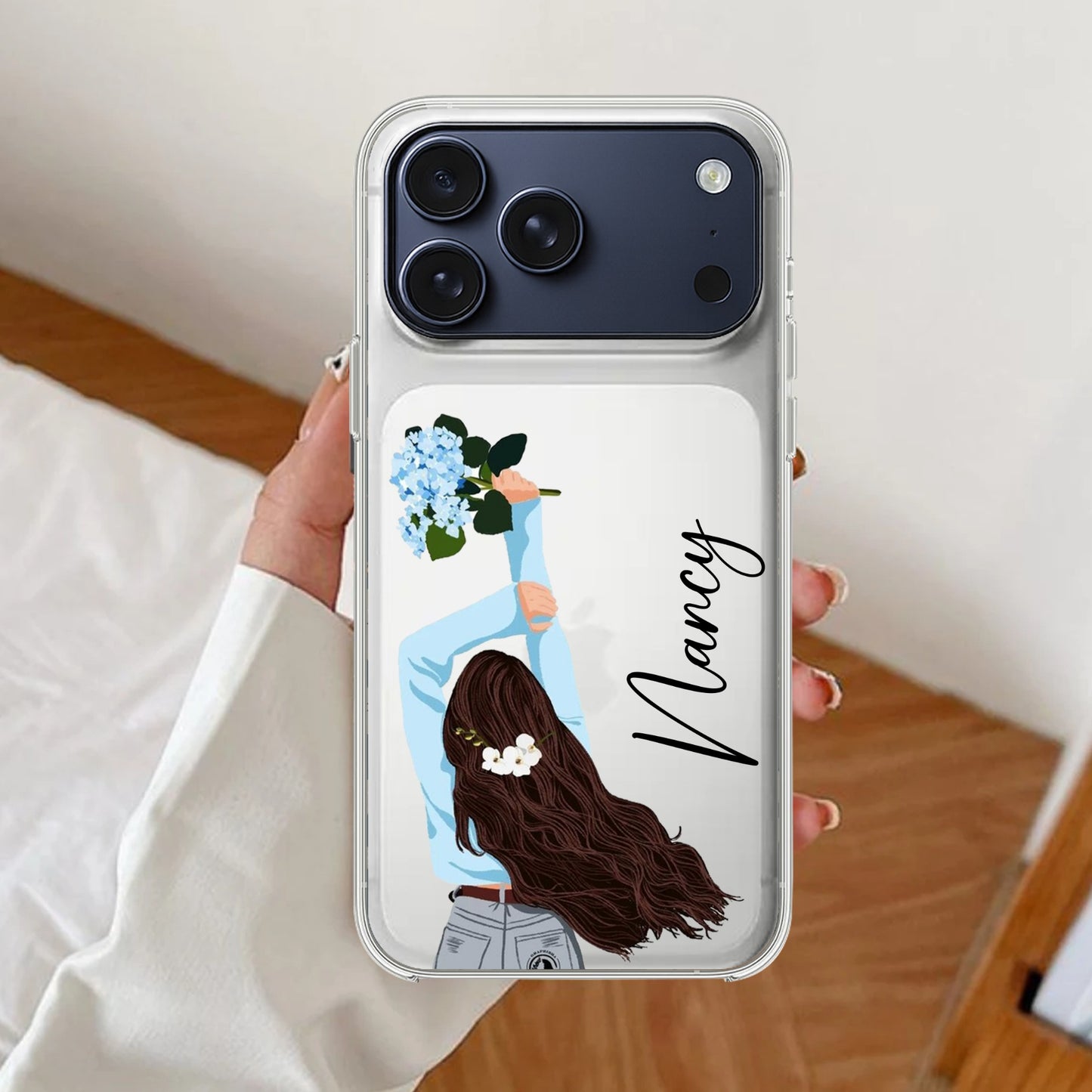 Flower Fusion Customize Transparent Silicon Case For iPhone