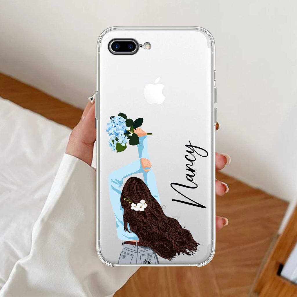 Flower Fusion Customize Anti Yellow Clear Case For iPhone 7 Plus / iPhone 8 Plus