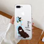 Flower Fusion Customize Anti Yellow Clear Case For iPhone 7 Plus / iPhone 8 Plus