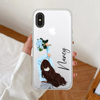 Flower Fusion Customize Anti Yellow Clear Case For iPhone Xs Max