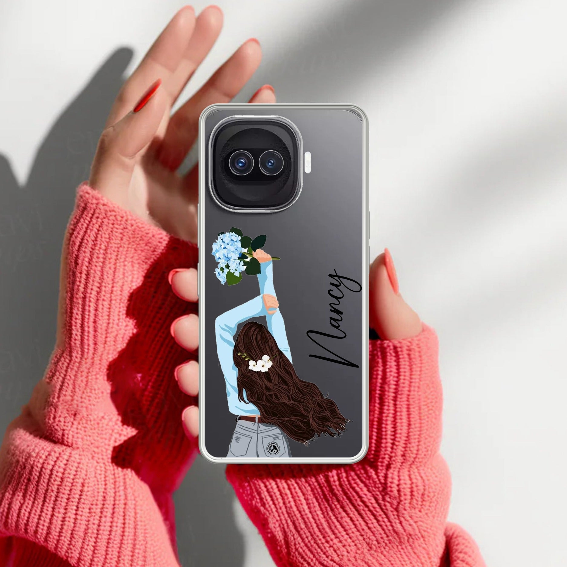 Flower Fusion Customize Transparent Silicon Case For iQOO