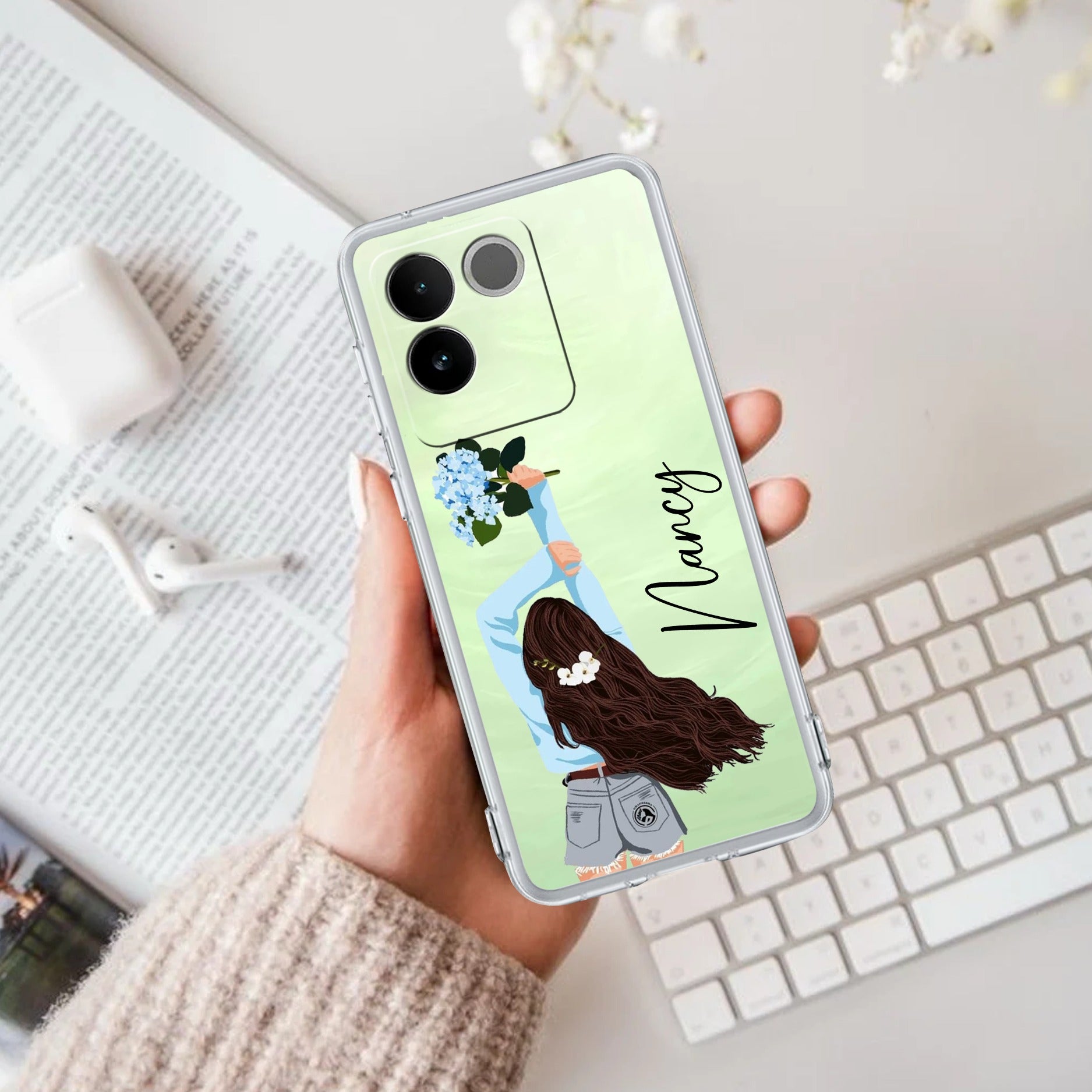 Flower Fusion Customize Transparent Silicon Case For Vivo