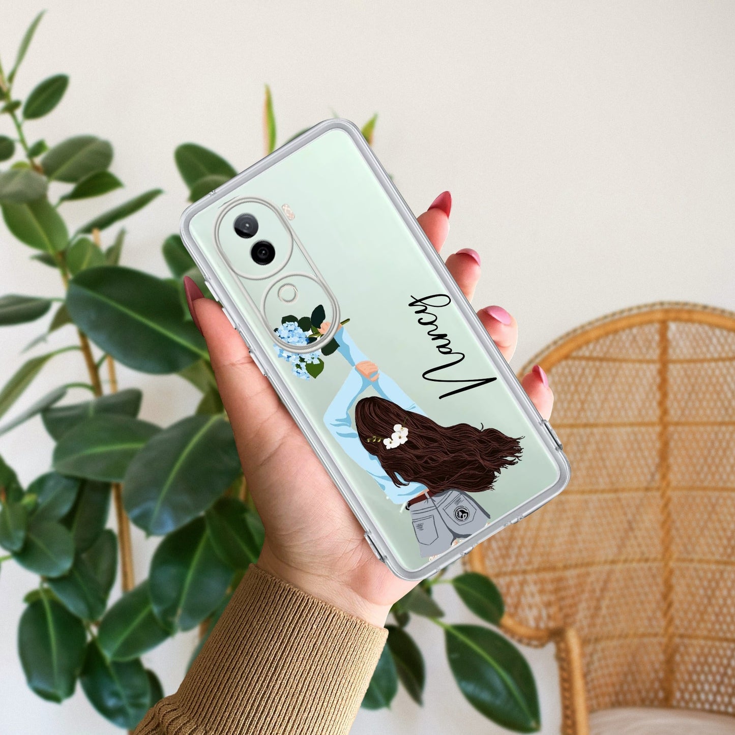 Flower Fusion Customize Transparent Silicon Case For Vivo