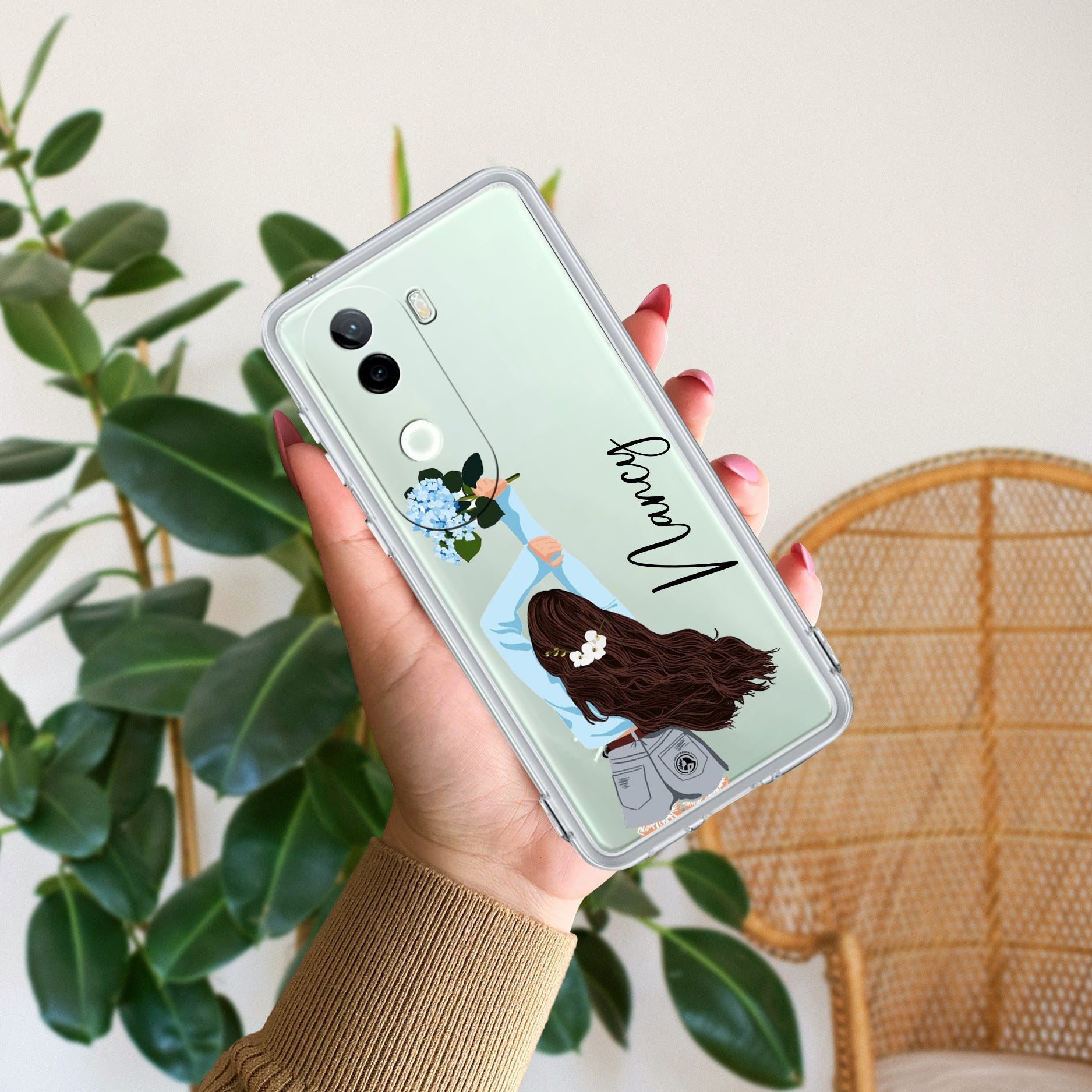 Flower Fusion Customize Transparent Silicon Case For iQOO Z9s 5G