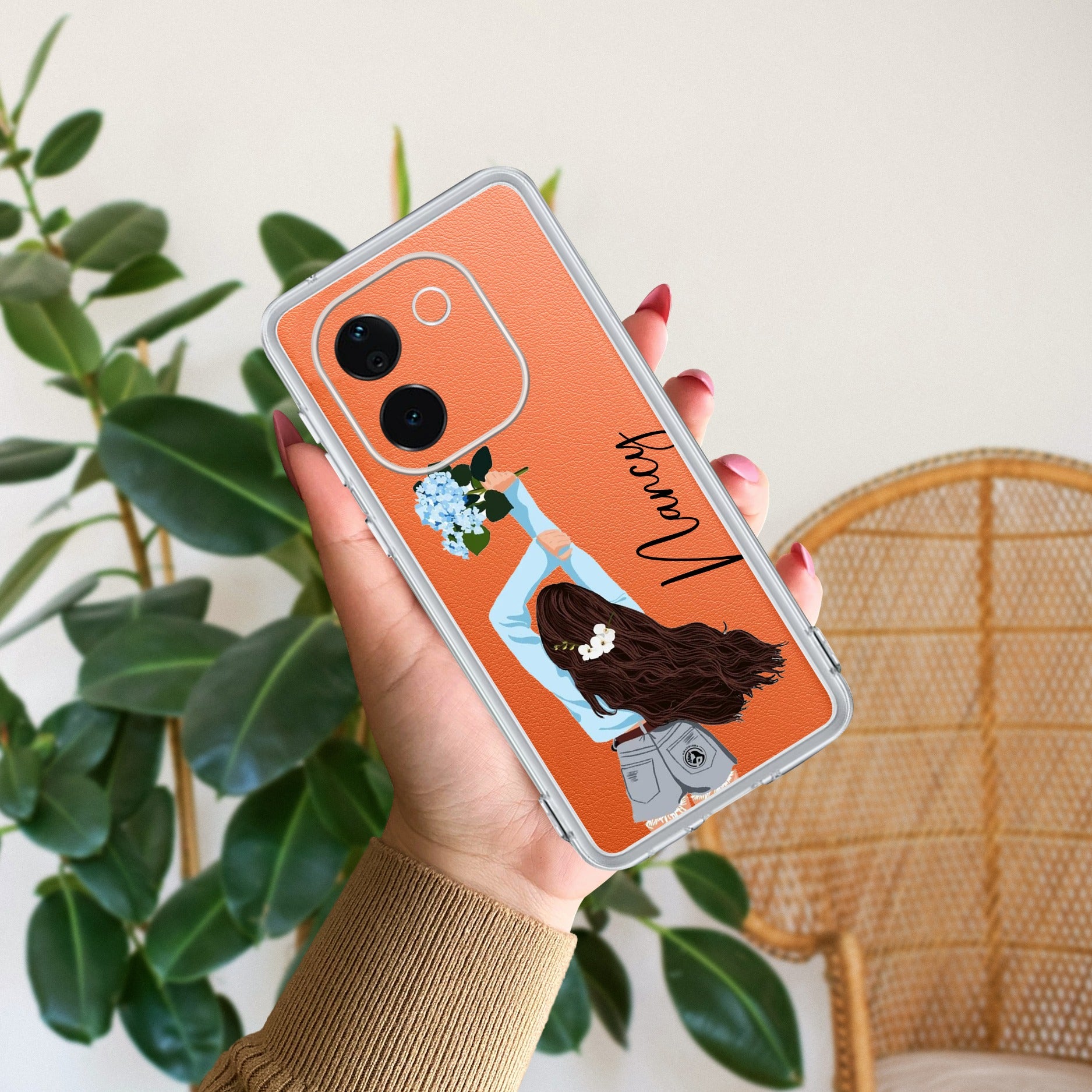 Flower Fusion Customize Transparent Silicon Case For Vivo