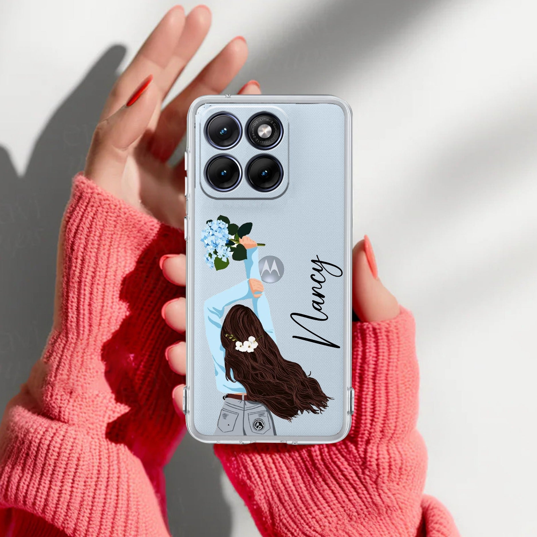 Flower Fusion Customize Transparent Silicon Case For Motorola