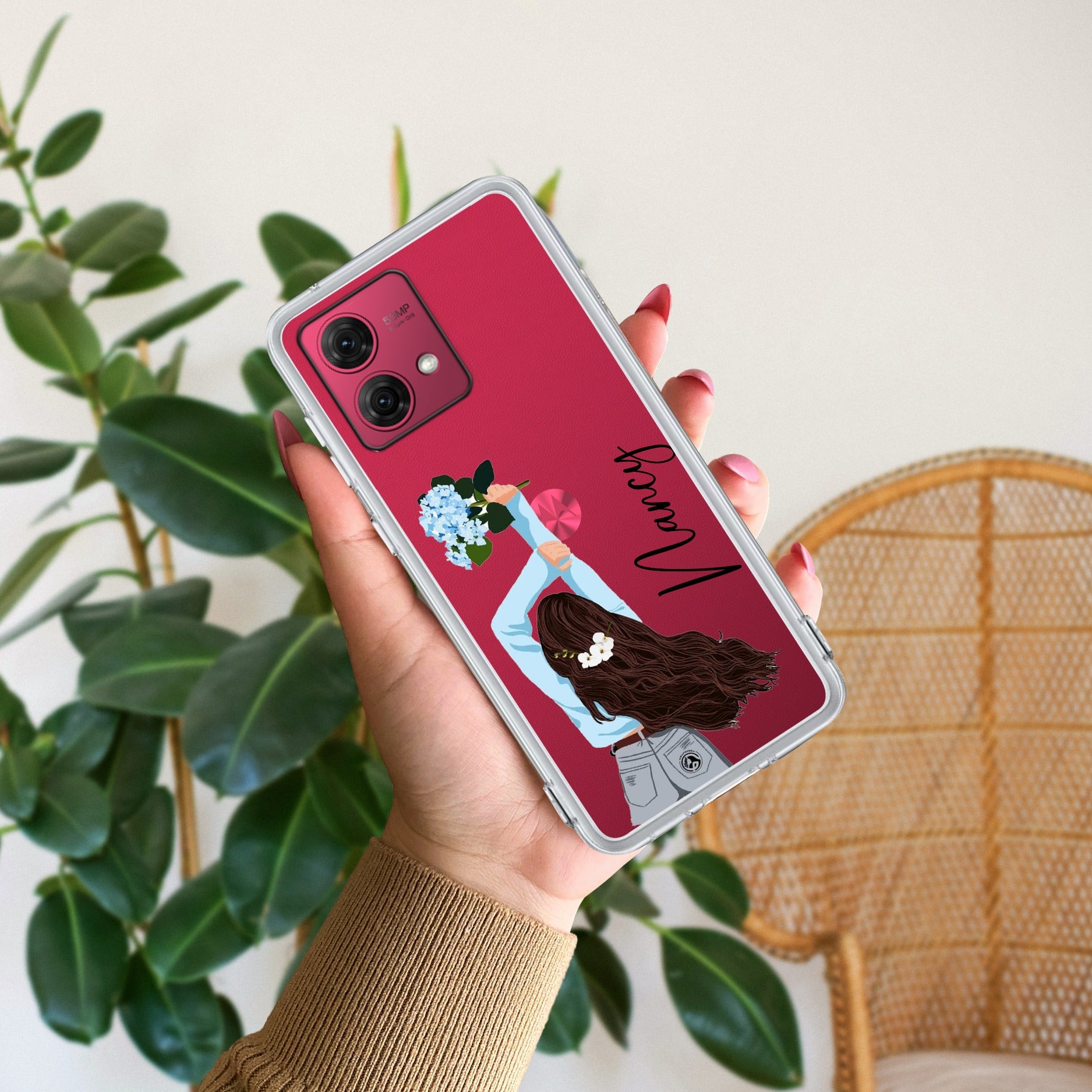 Flower Fusion Customize Anti Yellow Case For Motorola G84 5G