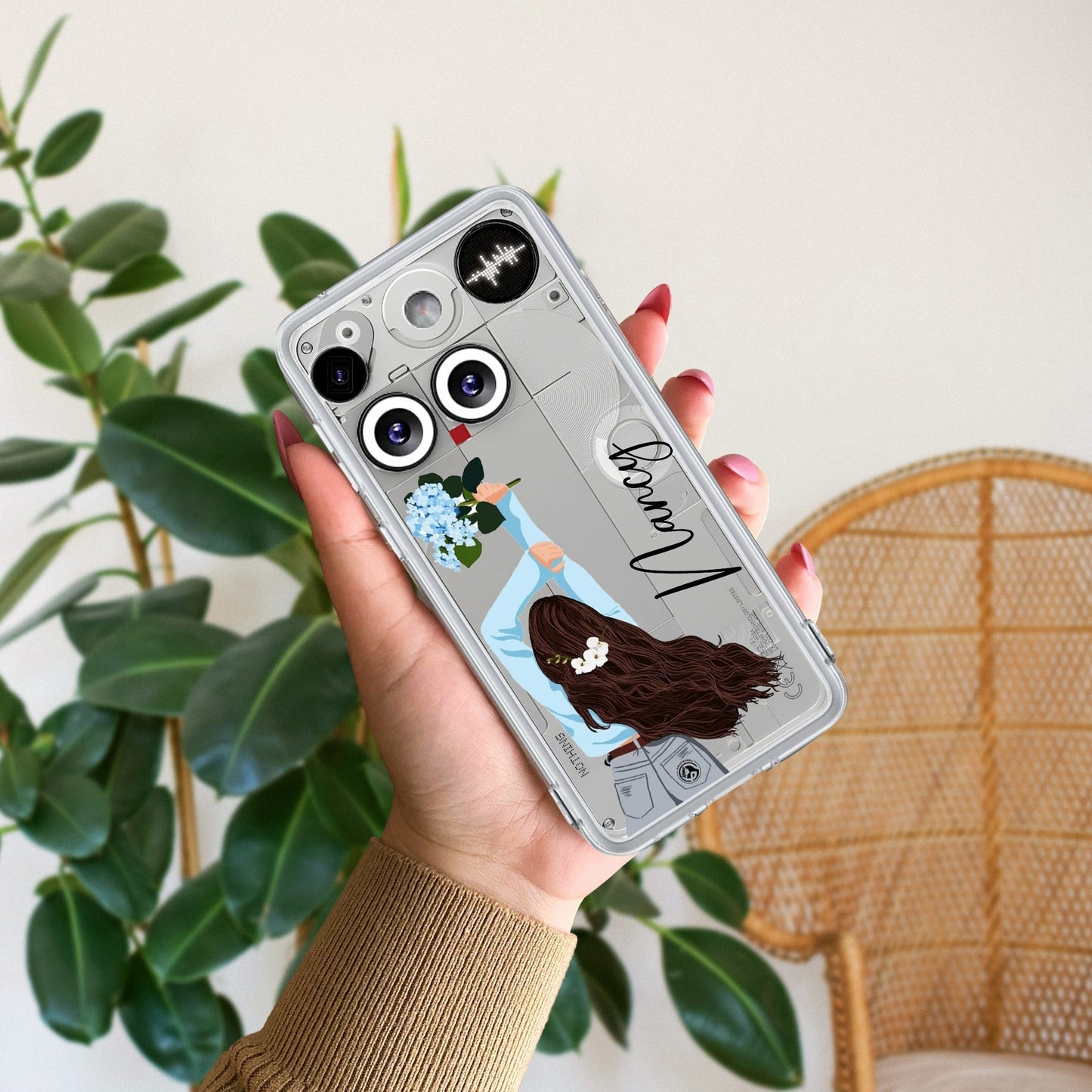 Flower Fusion Customize Transparent Silicon Case For Nothing