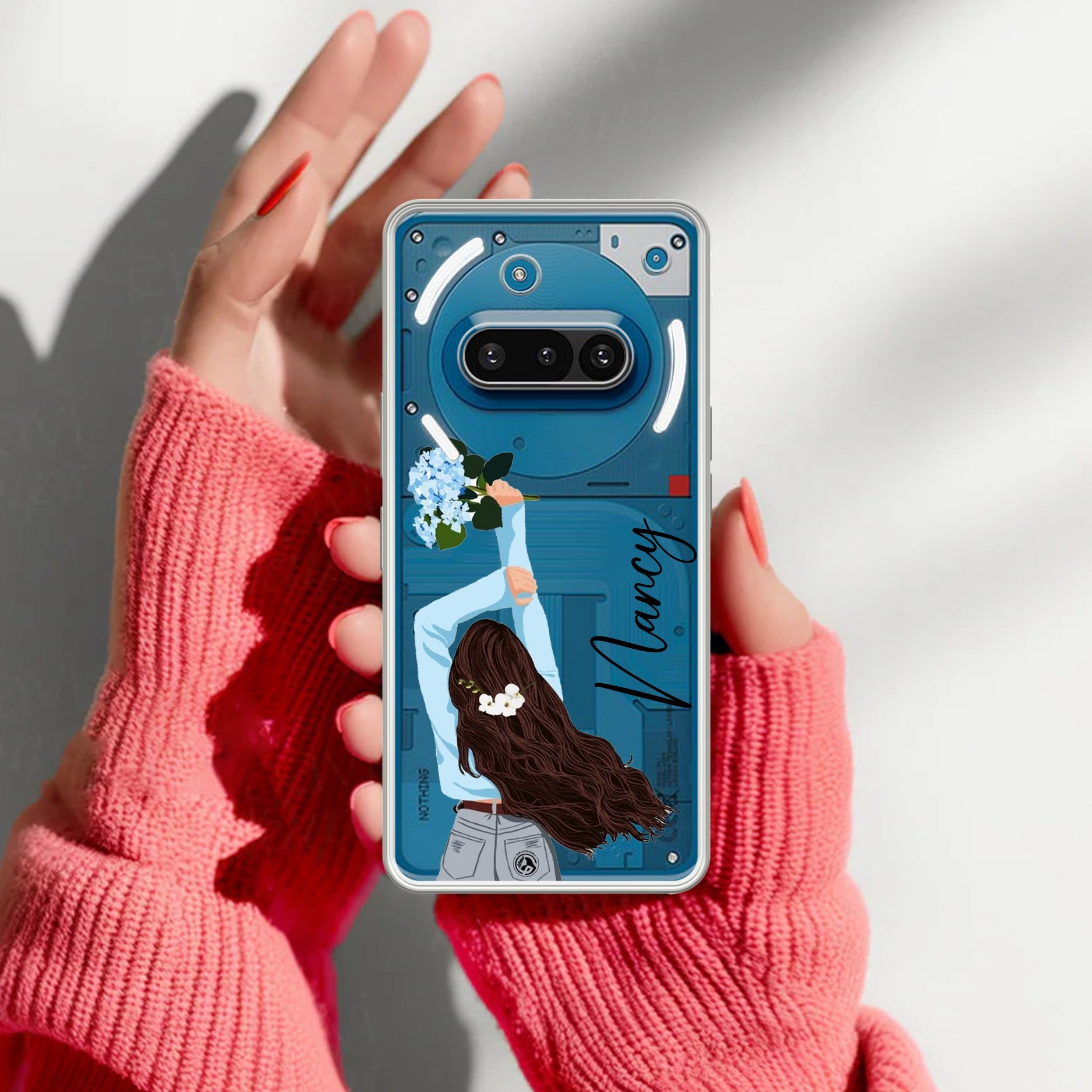 Flower Fusion Customize Transparent Silicon Case For Nothing Phone 3A 5G