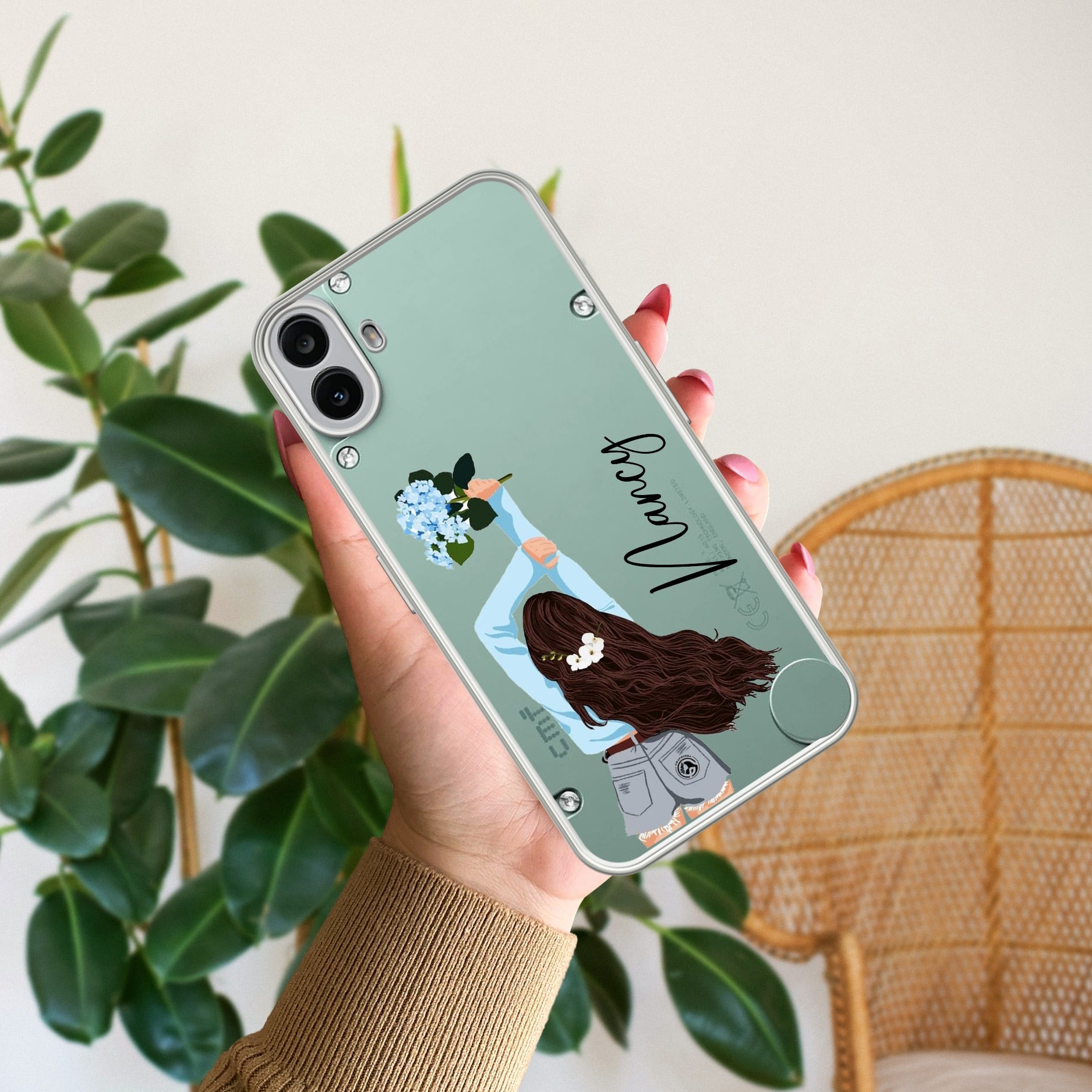 Flower Fusion Customize Anti Yellow Case For CMF Nothing Phone 1 5G
