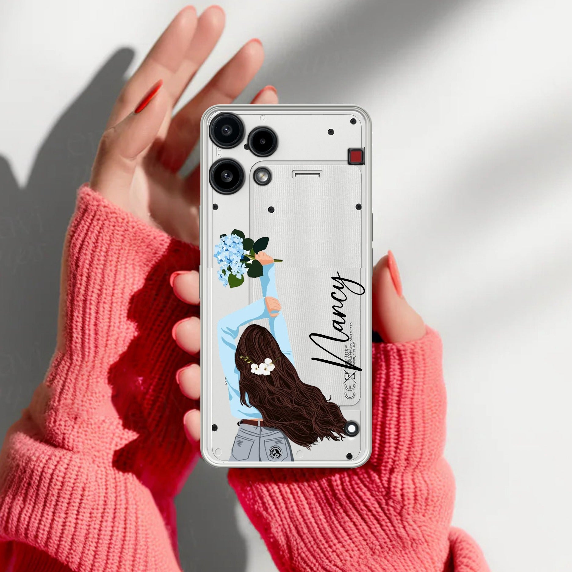 Flower Fusion Customize Transparent Silicon Case For Nothing