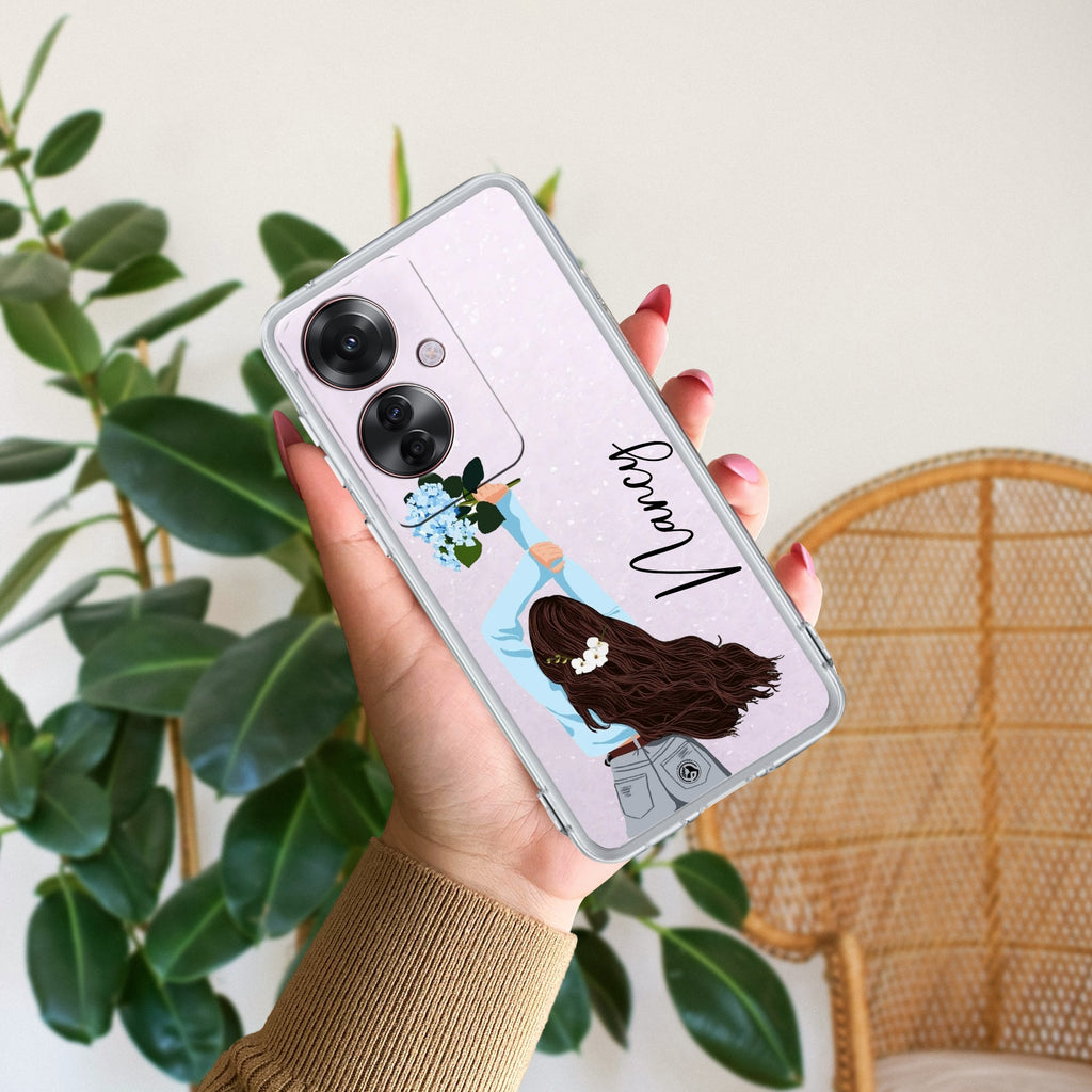 Flower Fusion Customize Anti Yellow Case For Oppo F25 Pro 5G