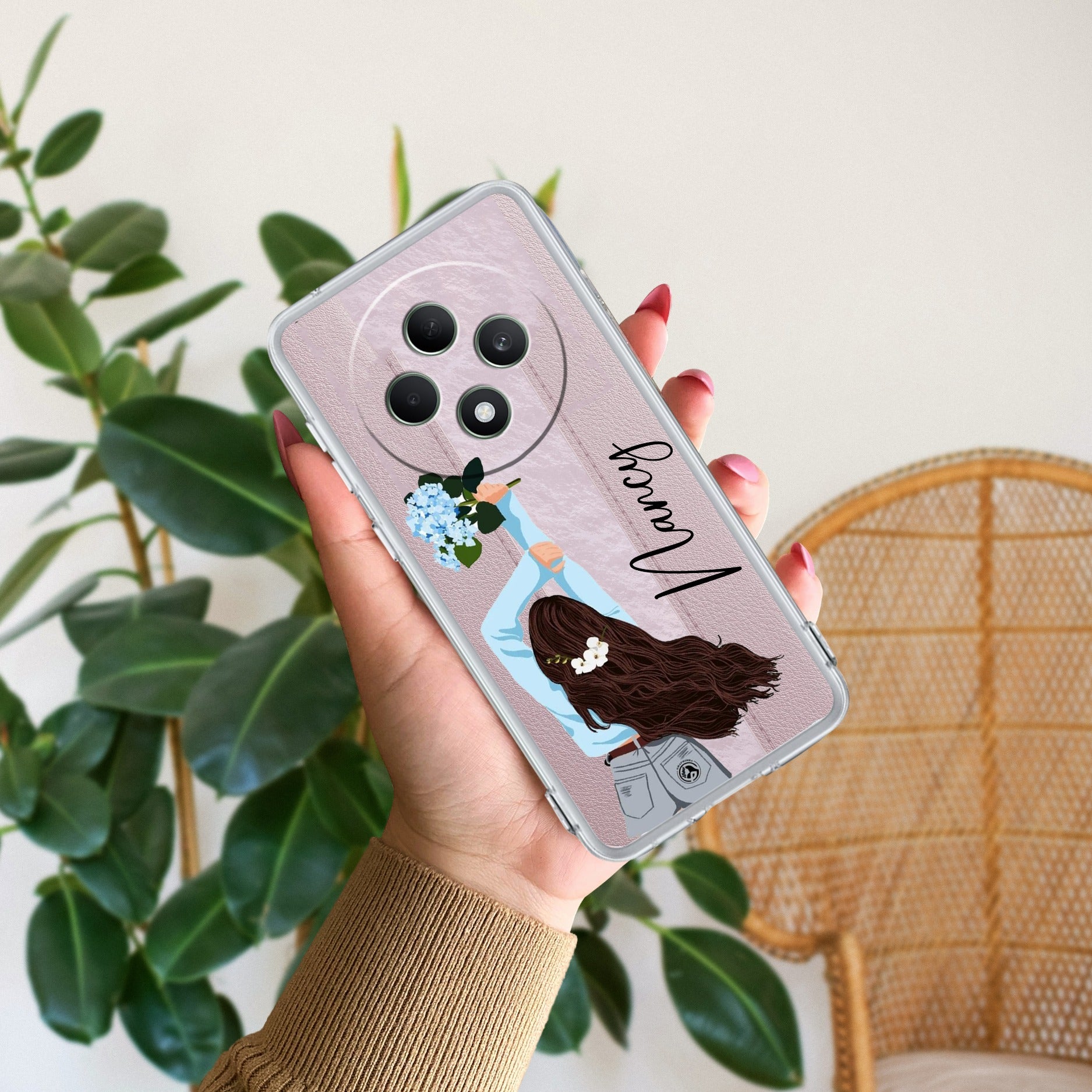 Flower Fusion Customize Transparent Silicon Case For Oppo F27 Pro Plus 5G