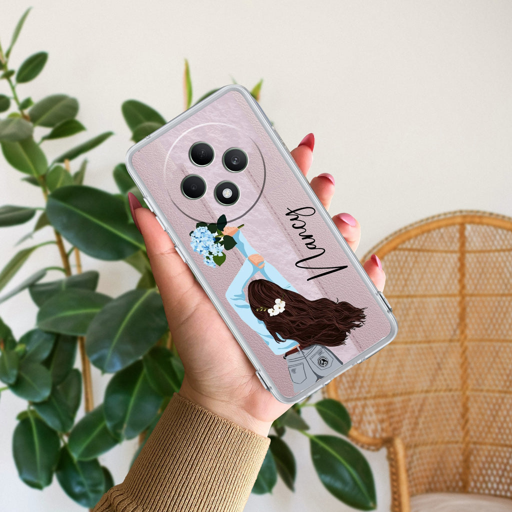 Flower Fusion Customize Anti Yellow Case For Oppo F27 5G
