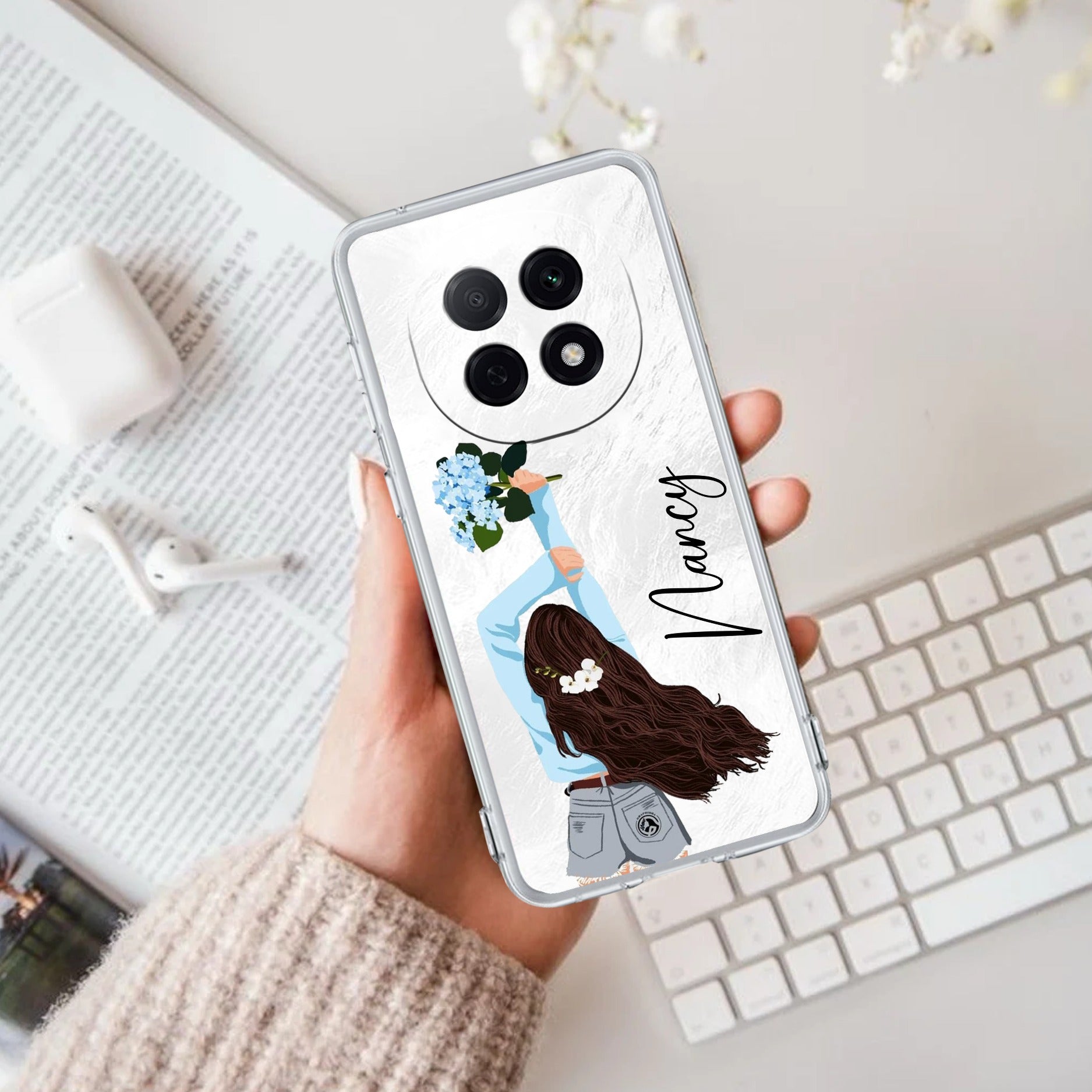 Flower Fusion Customize Transparent Silicon Case For Oppo F29 Pro 5G