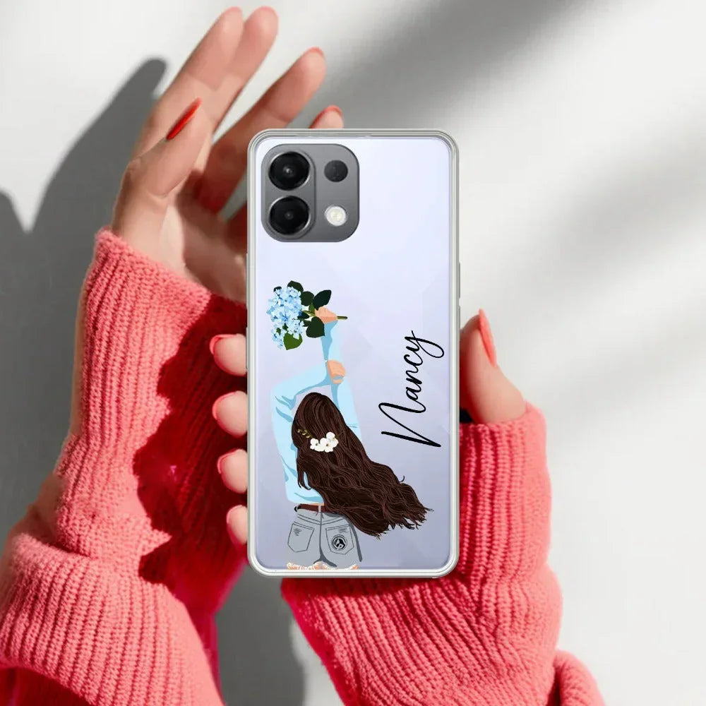 Flower Fusion Customize Transparent Silicon Case For Oppo Reno 12 5G