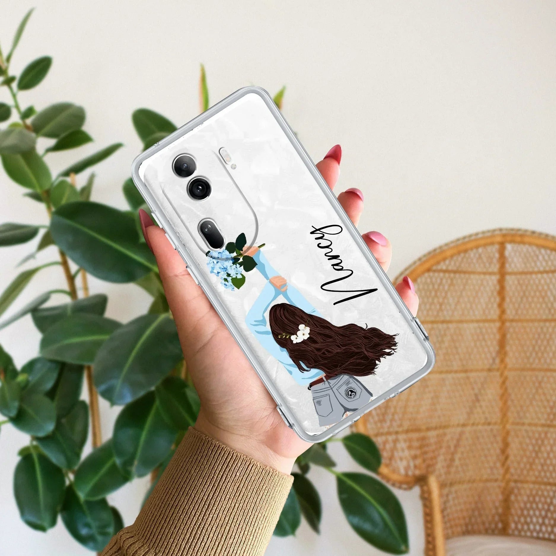 Flower Fusion Customize Anti Yellow Case For Oppo Reno 11 Pro 5G