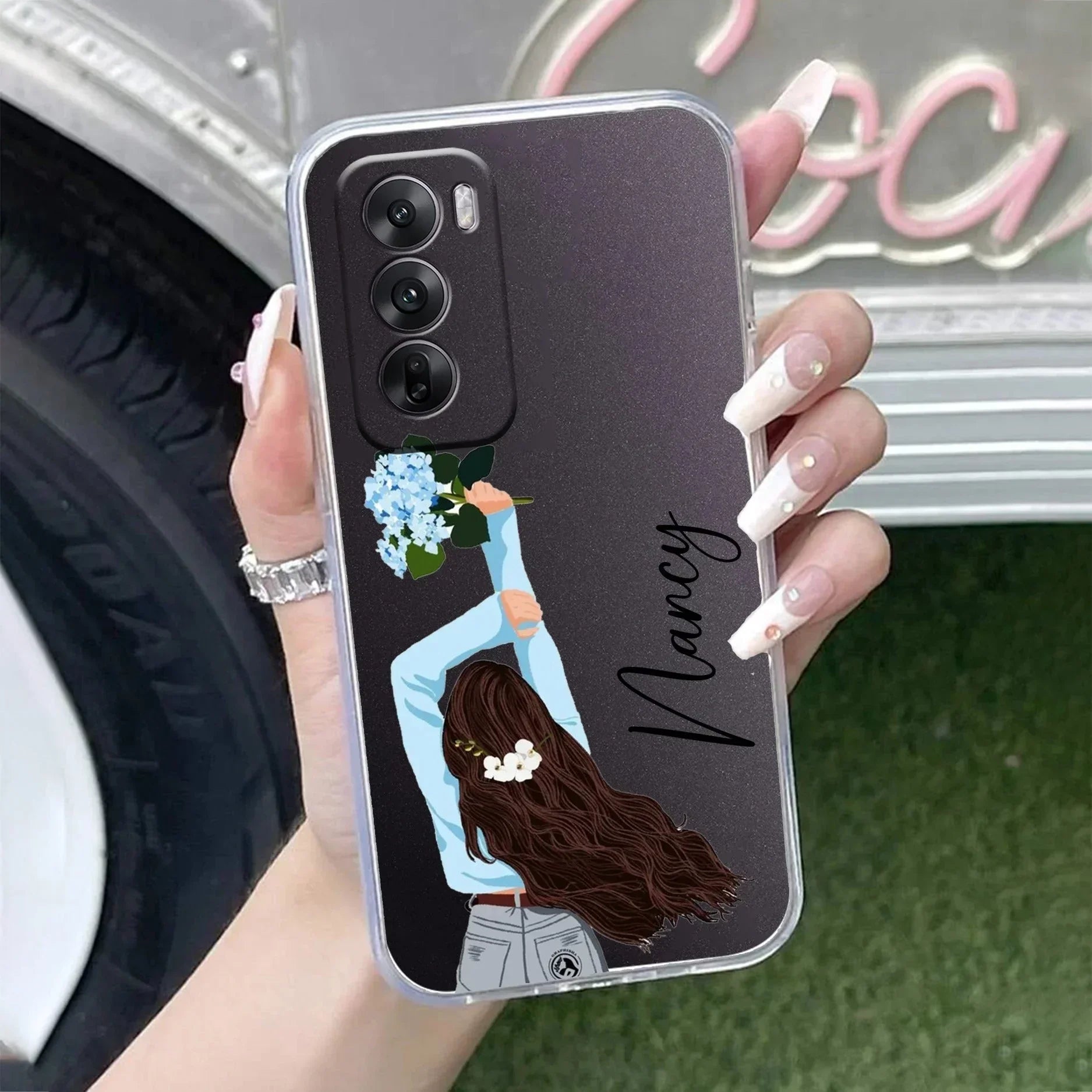 Flower Fusion Customize Anti Yellow Case For Oppo Reno 12 Pro 5G