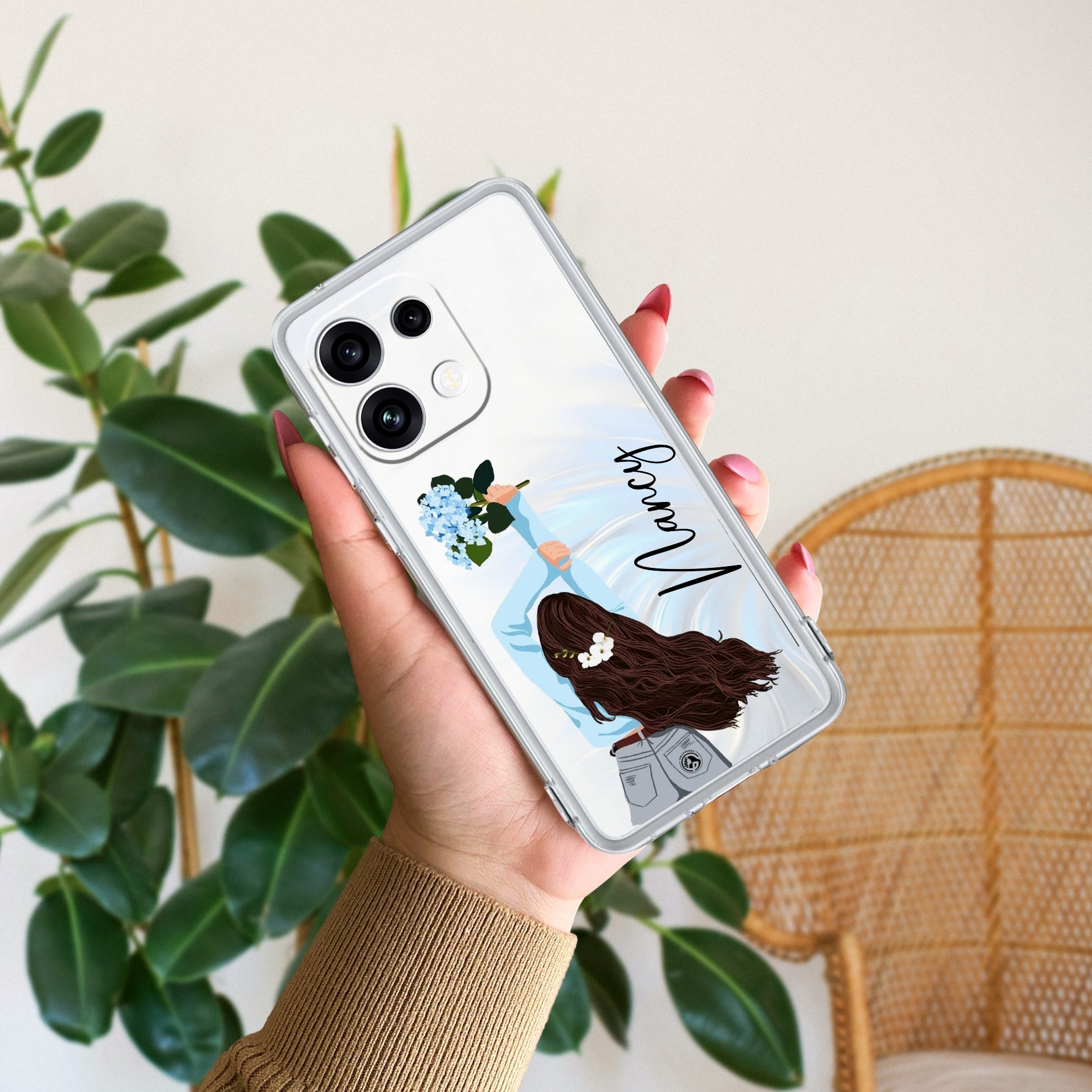 Flower Fusion Customize Anti Yellow Case For Oppo Reno 16C 5G