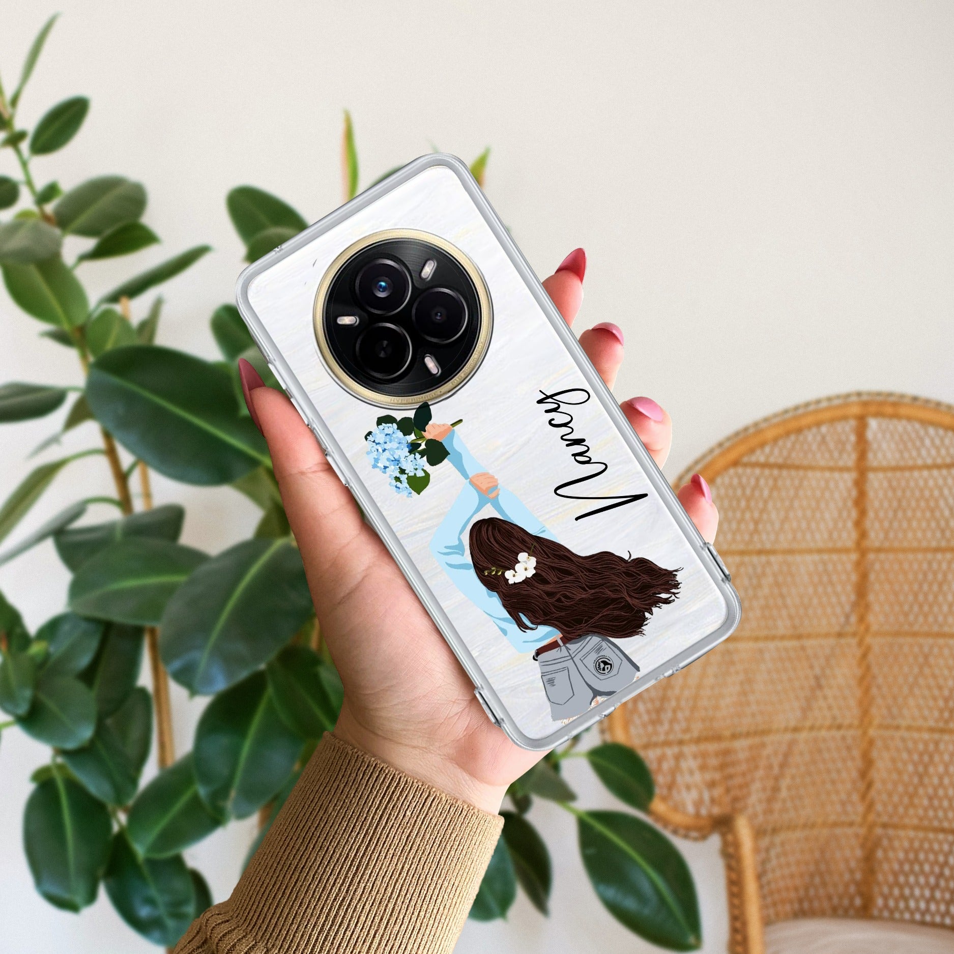 Flower Fusion Customize Transparent Silicon Case For Realme 14 Pro 5G