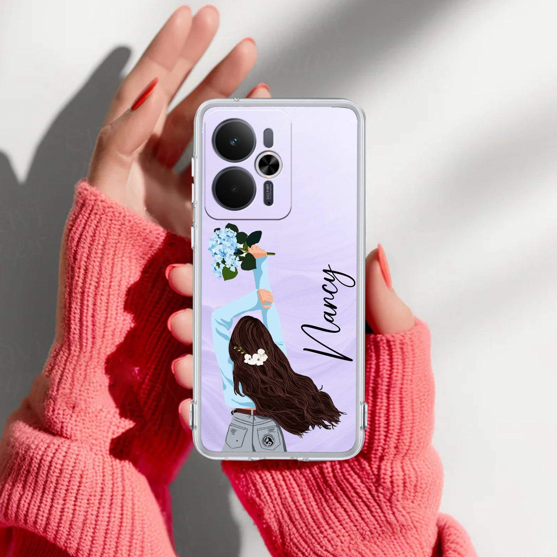 Flower Fusion Customize Transparent Silicon Case For Realme 14T 5G