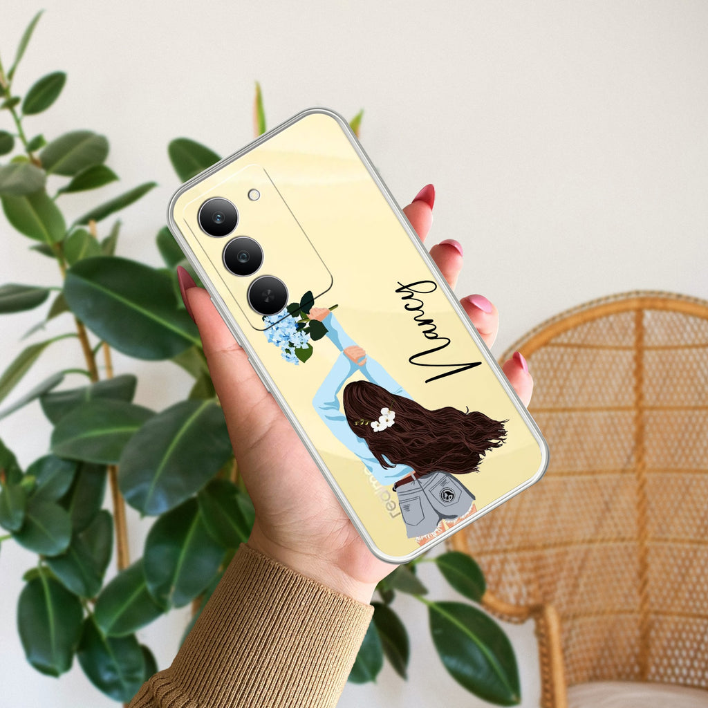 Flower Fusion Customize Anti Yelllow Case For Realme 14x 5G