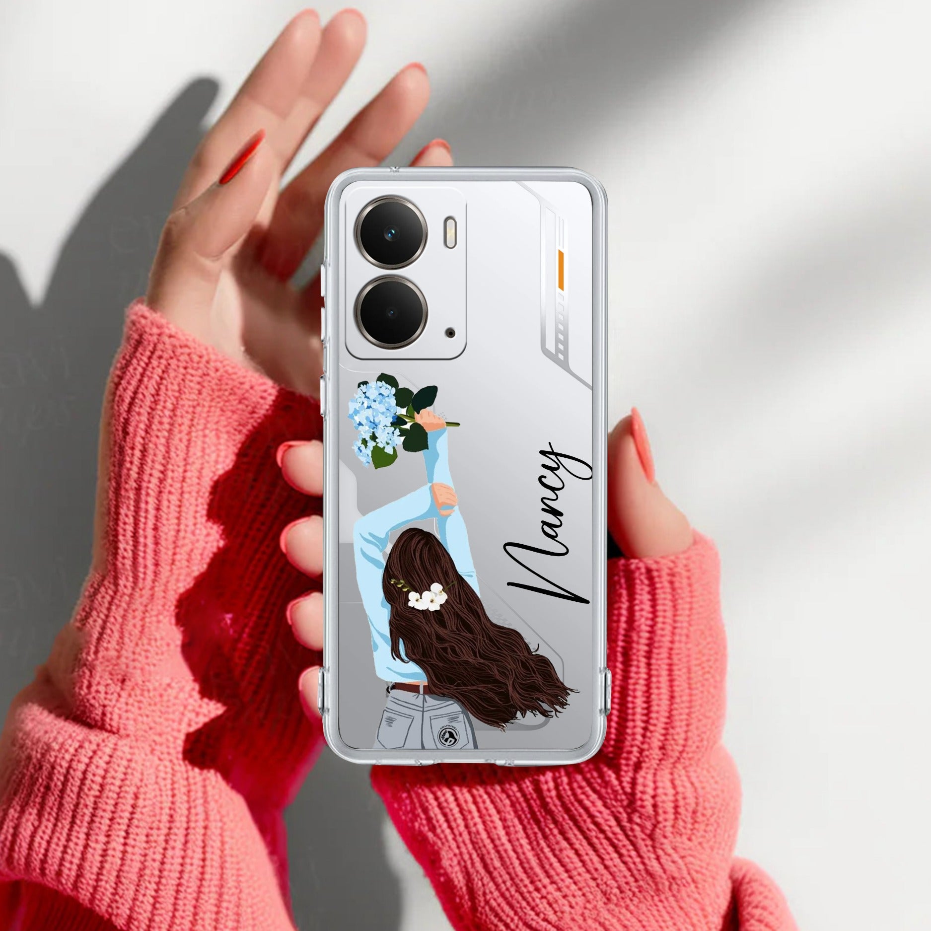 Flower Fusion Customize Transparent Silicon Case For Realme P3 5G