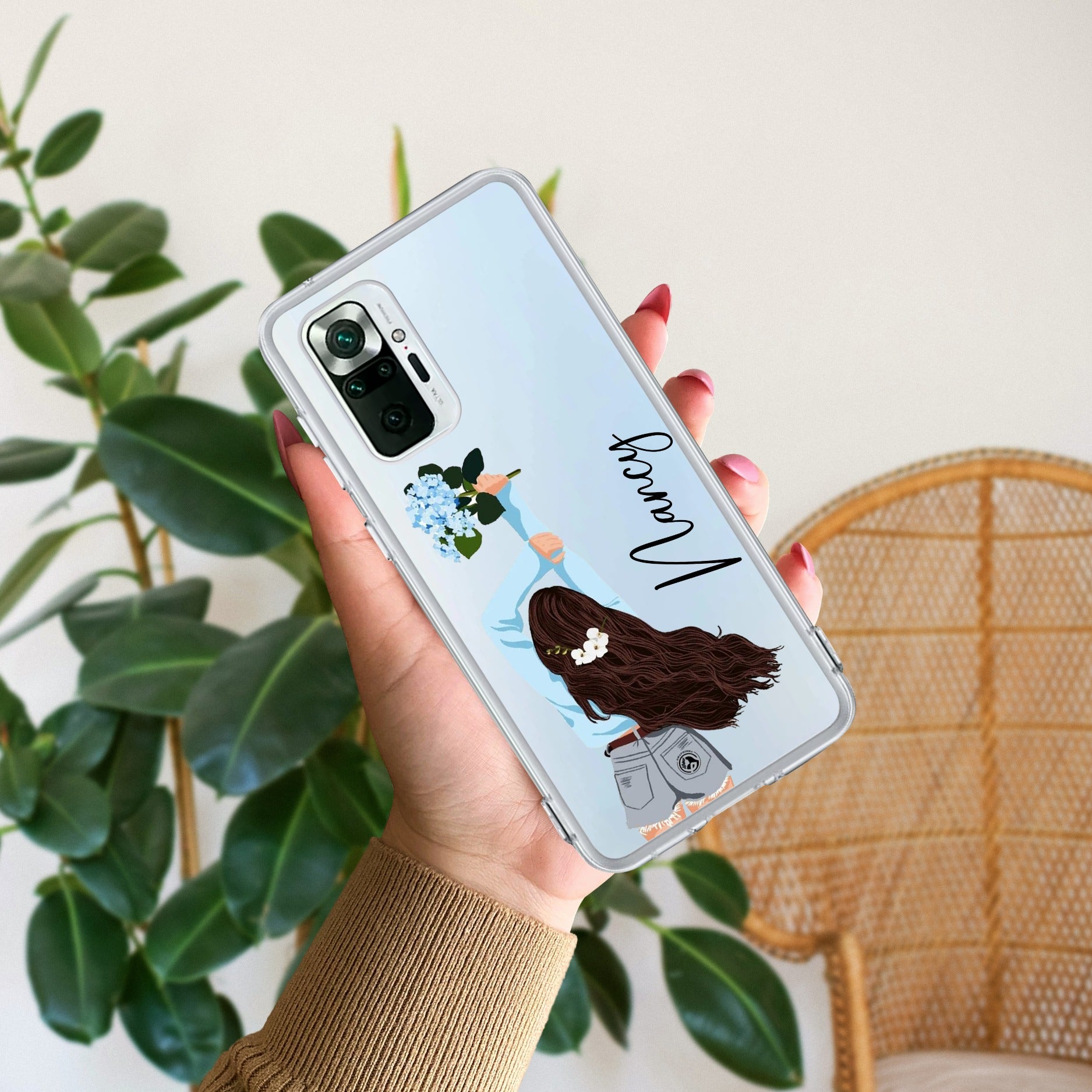 Flower Fusion Customize Anti Yellow Case For Redmi Note 10 Pro Max