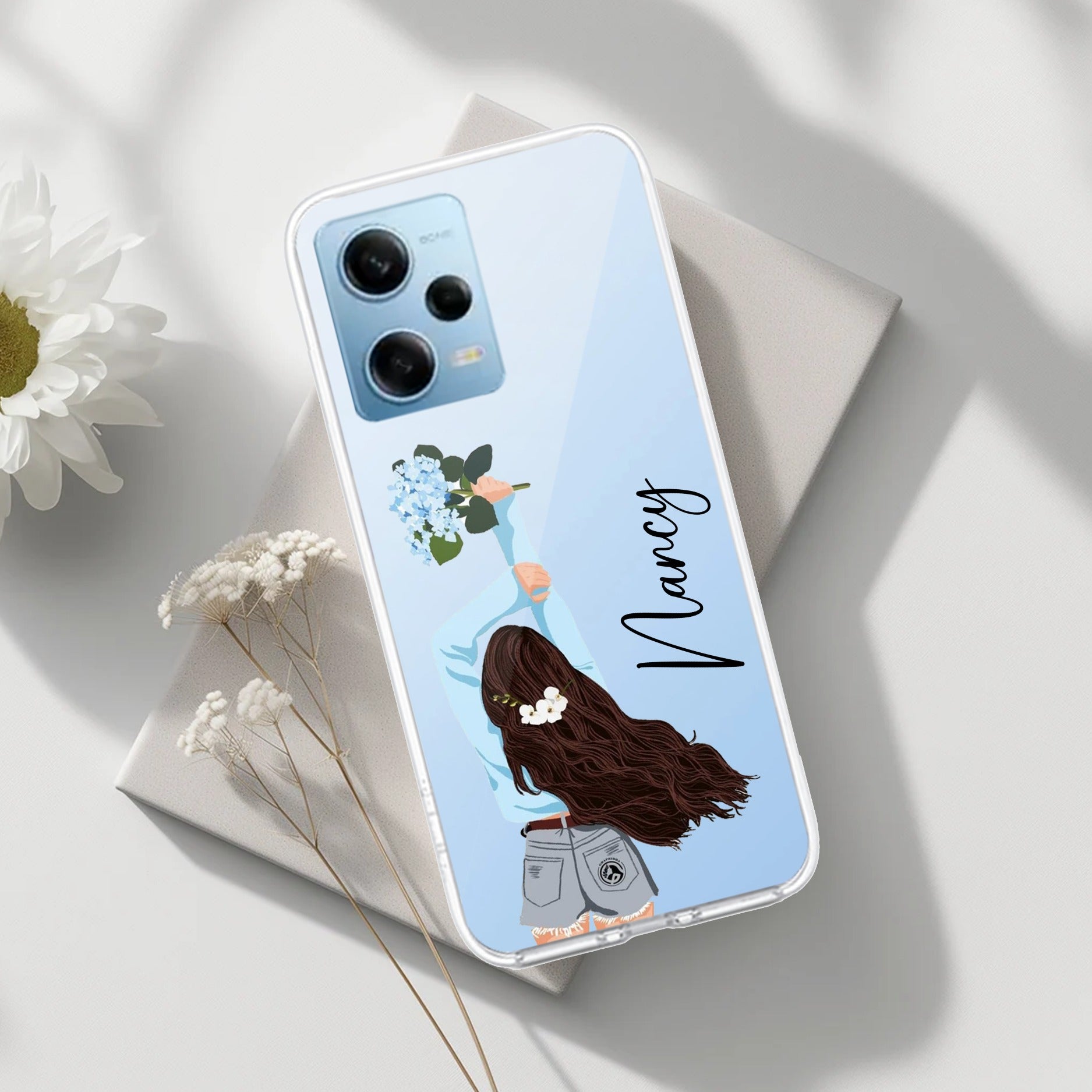 Flower Fusion Customize Transparent Silicon Case For Redmi Note 12 5G