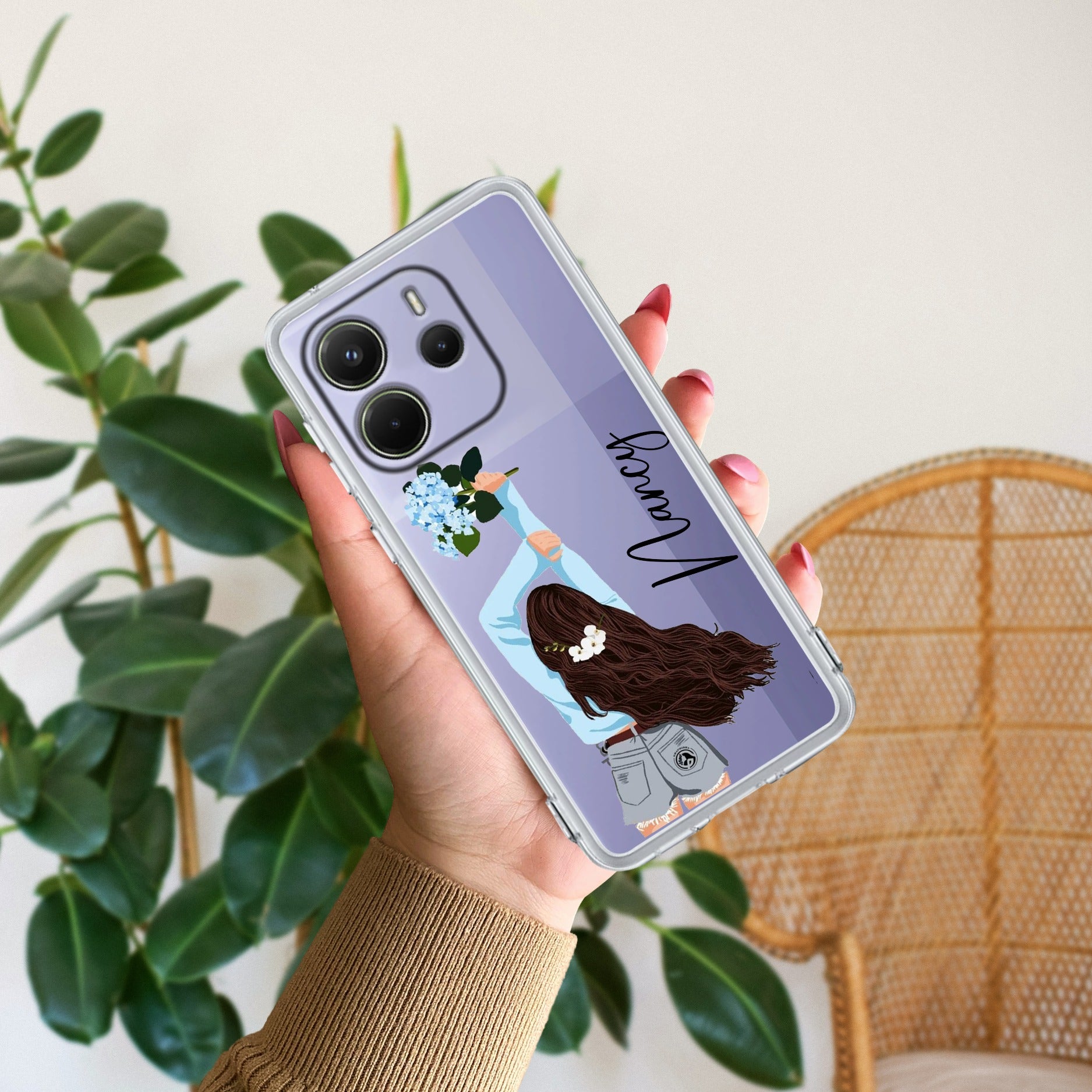 Flower Fusion Customize Transparent Silicon Case For Redmi Note 14 5G