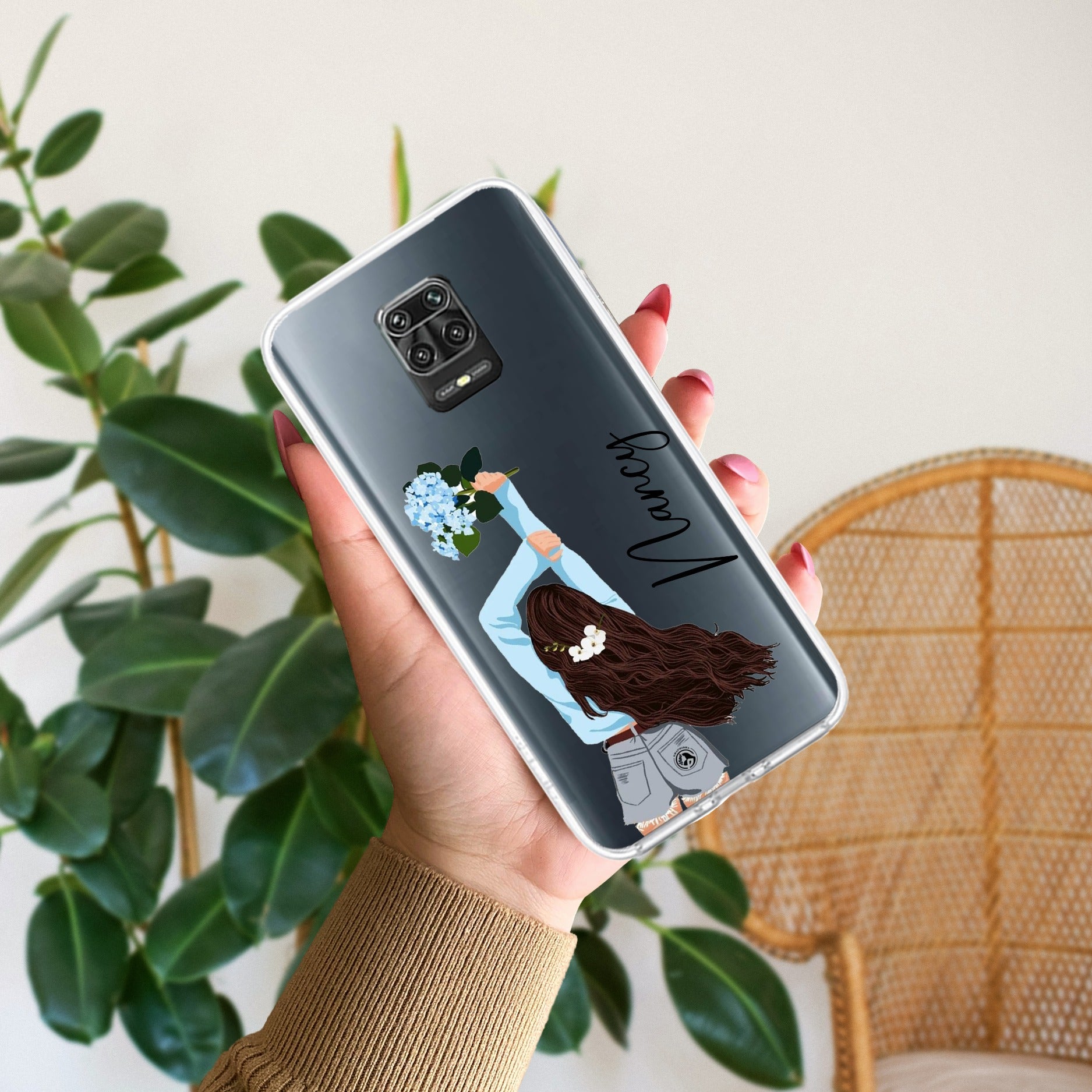 Flower Fusion Customize Anti Yellow Case For Redmi Note 9 Pro Max