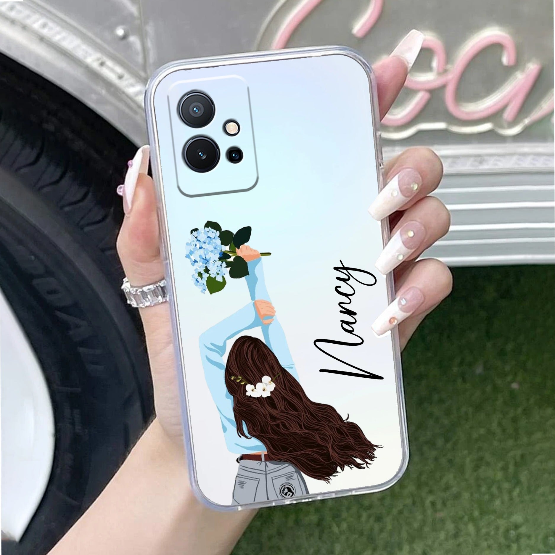 Flower Fusion Customize Transparent Silicon Case For Vivo