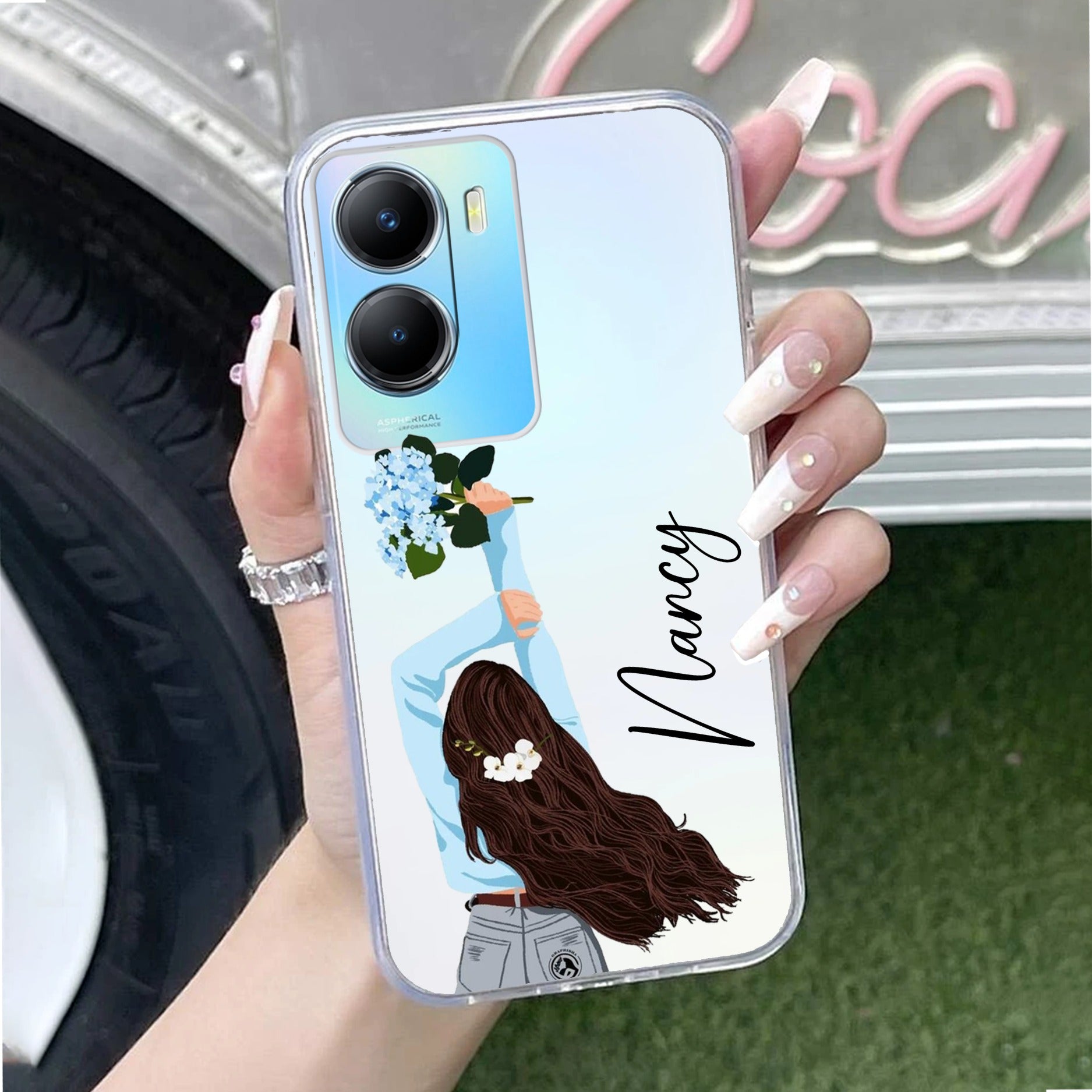 Flower Fusion Customize Transparent Silicon Case For Vivo