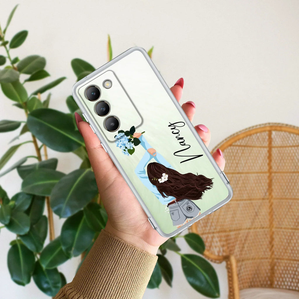 Flower Fusion Customize Transparent Silicon Case For Vivo Y200e 5G