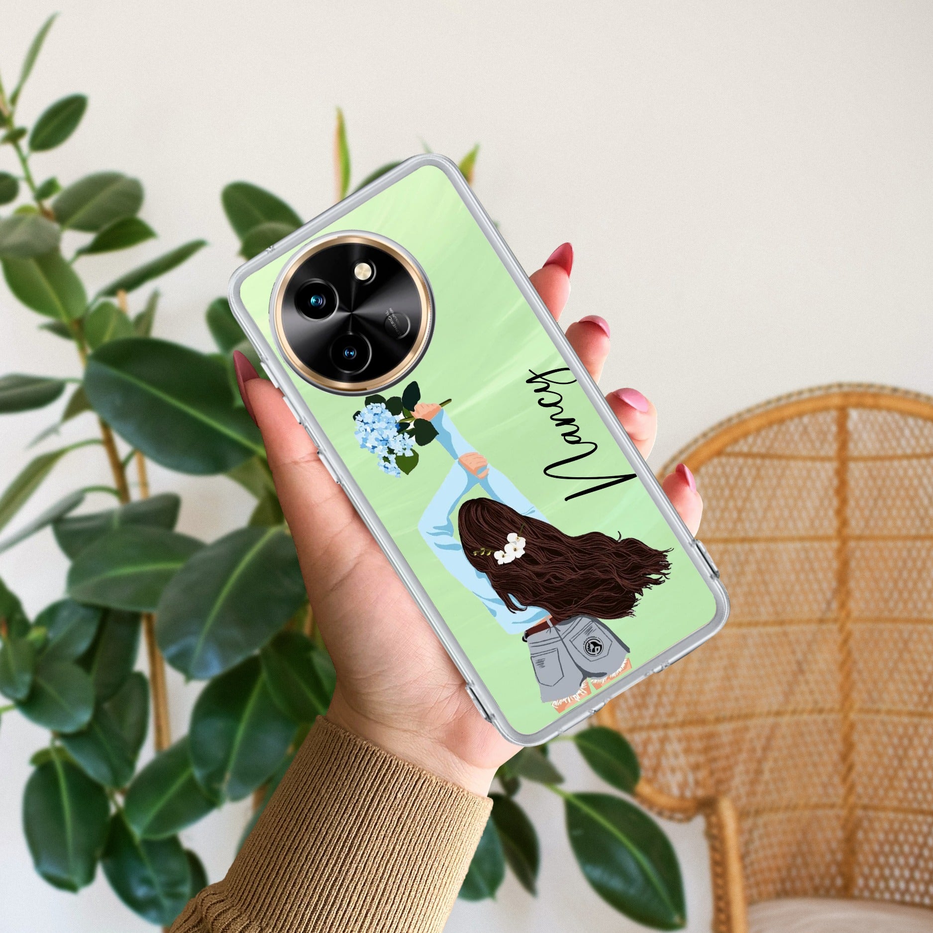 Flower Fusion Customize Transparent Silicon Case For Vivo