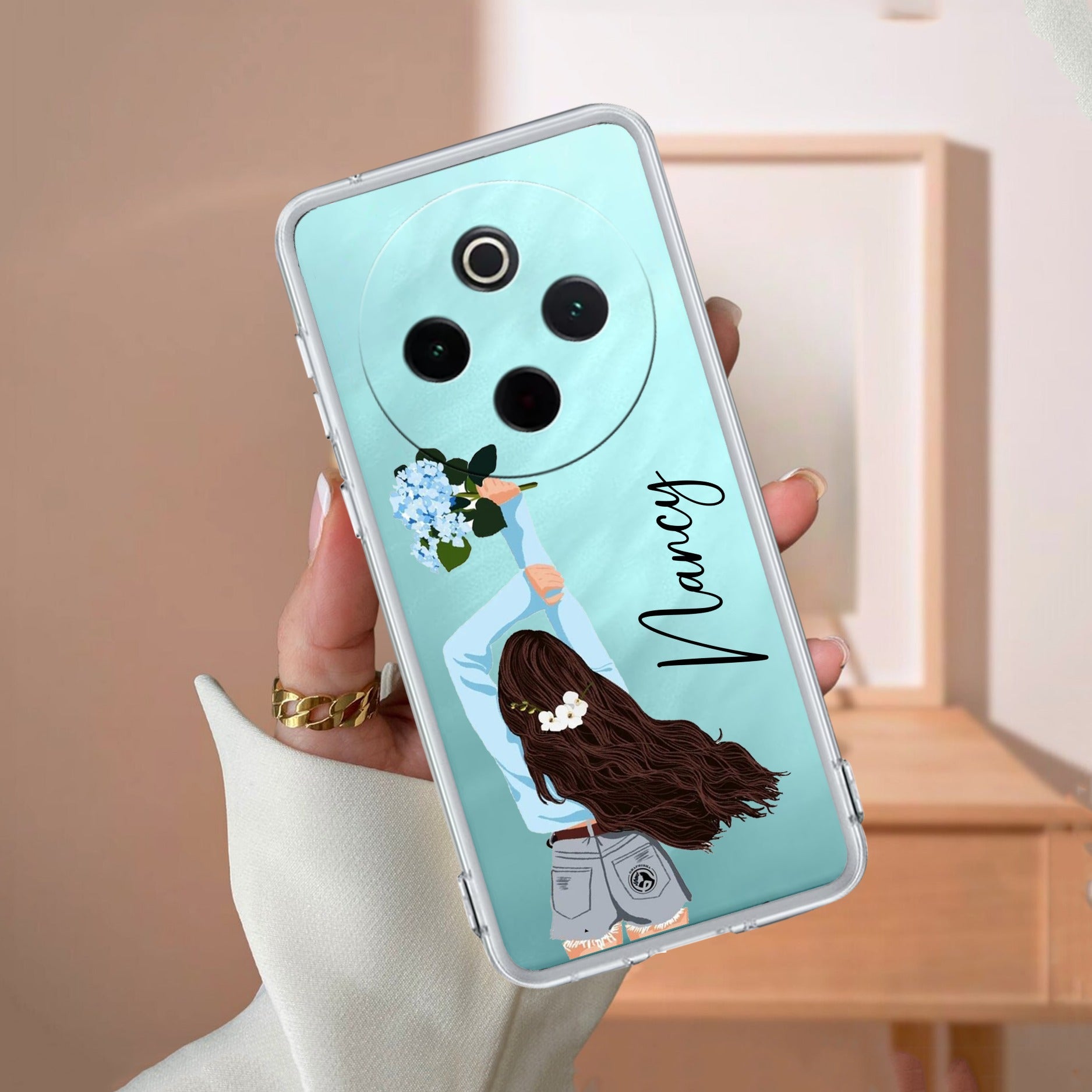 Flower Fusion Customize Transparent Silicon Case For Vivo