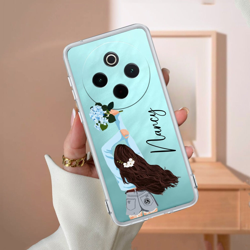 Flower Fusion Customize Transparent Silicon Case For Vivo