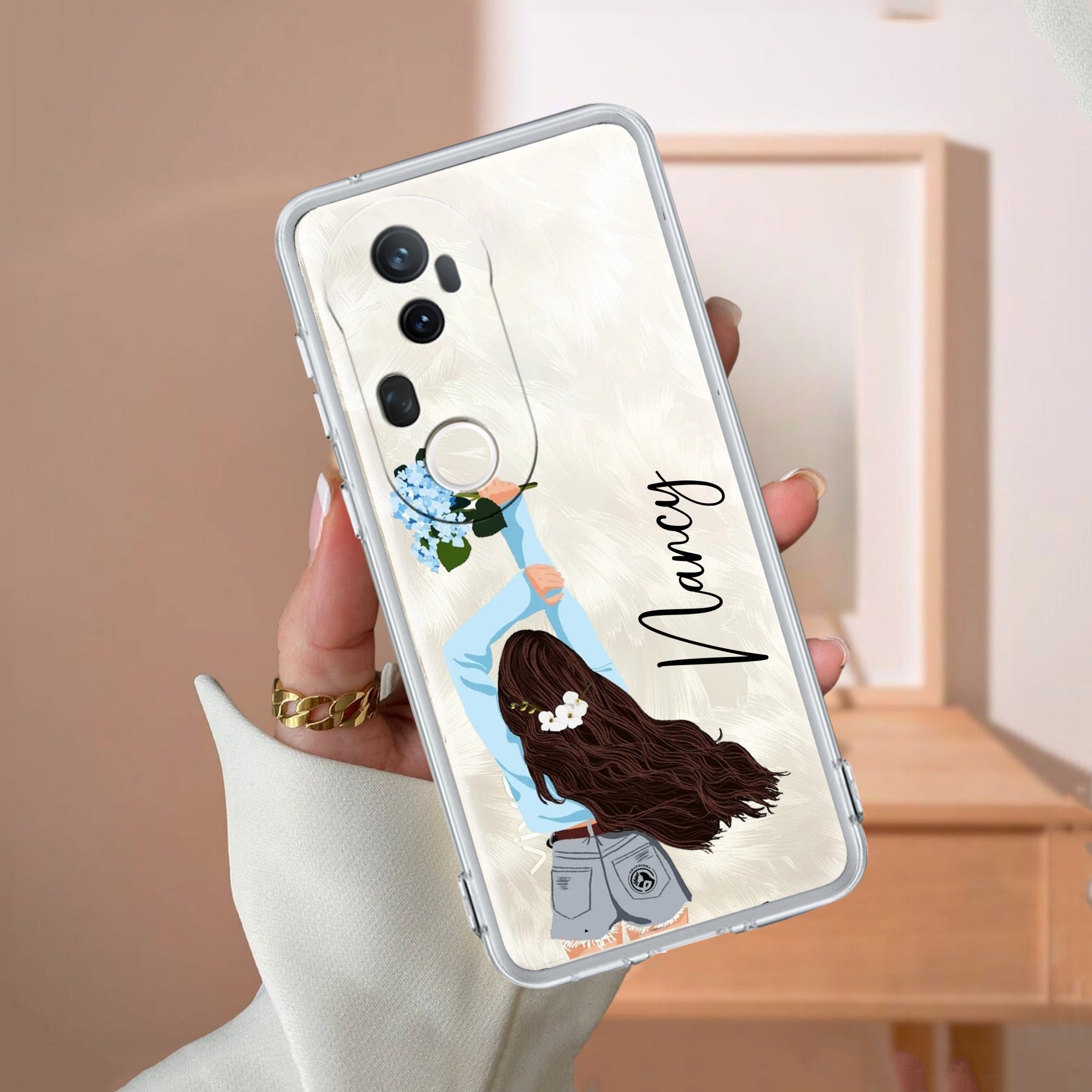 Flower Fusion Customize Transparent Silicon Case For Vivo