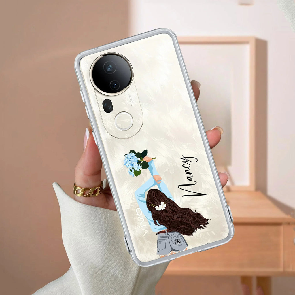 Flower Fusion Customize Transparent Silicon Case For Vivo V20 SE