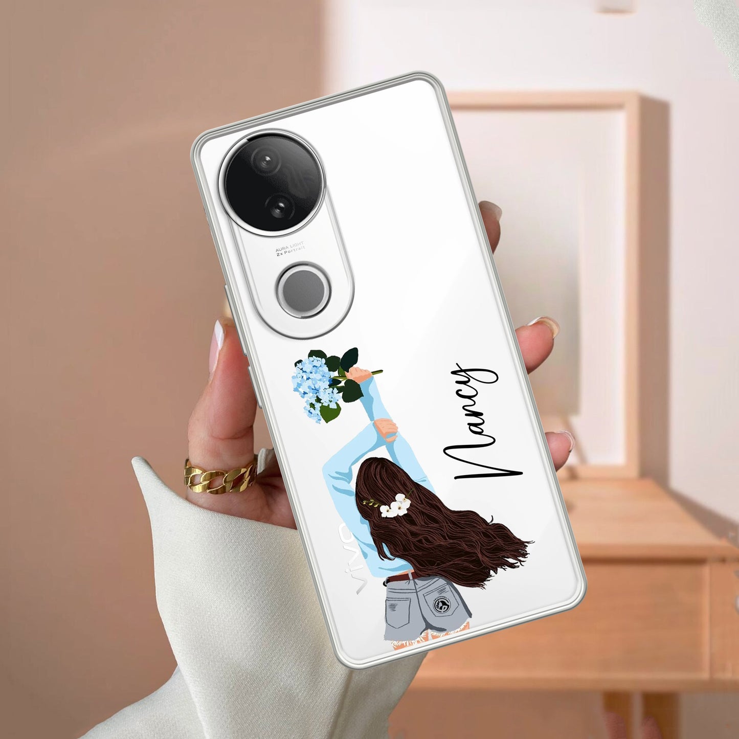 Flower Fusion Customize Transparent Silicon Case For Vivo