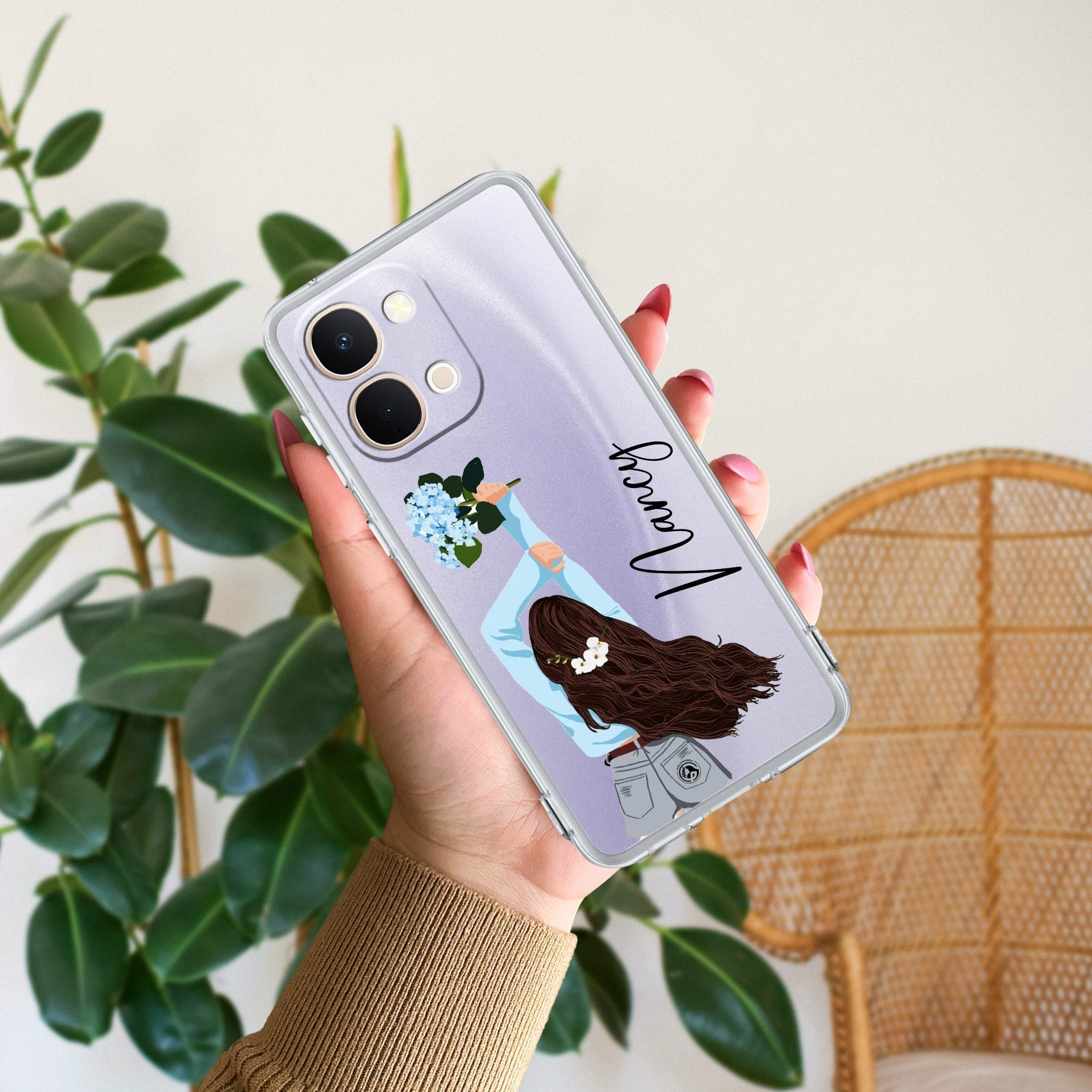 Flower Fusion Customize Transparent Silicon Case For Vivo T5X 5G