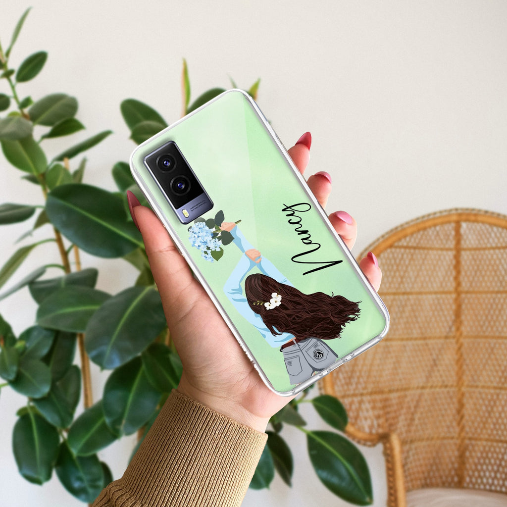 Flower Fusion Customize Transparent Silicon Case For Vivo V21e 5G